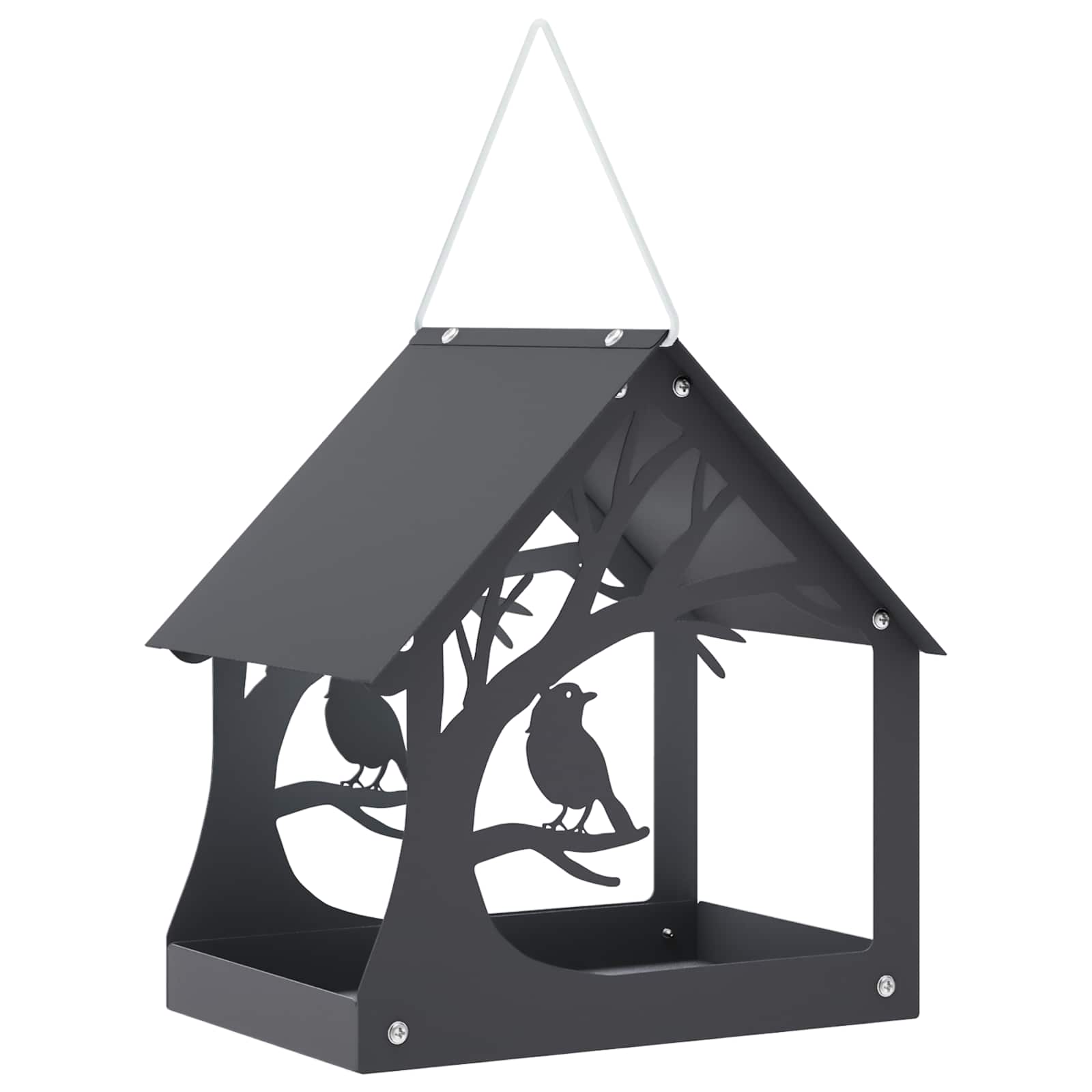 Hangend vogelvoederhuisje Staal Antraciet