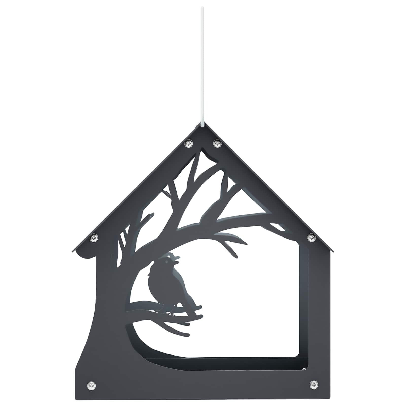 Hangend vogelvoederhuisje Staal Antraciet