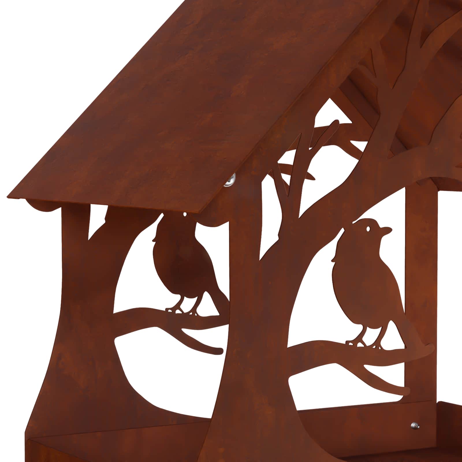 Hangend vogelvoederhuisje weervast staal Roestkleurig