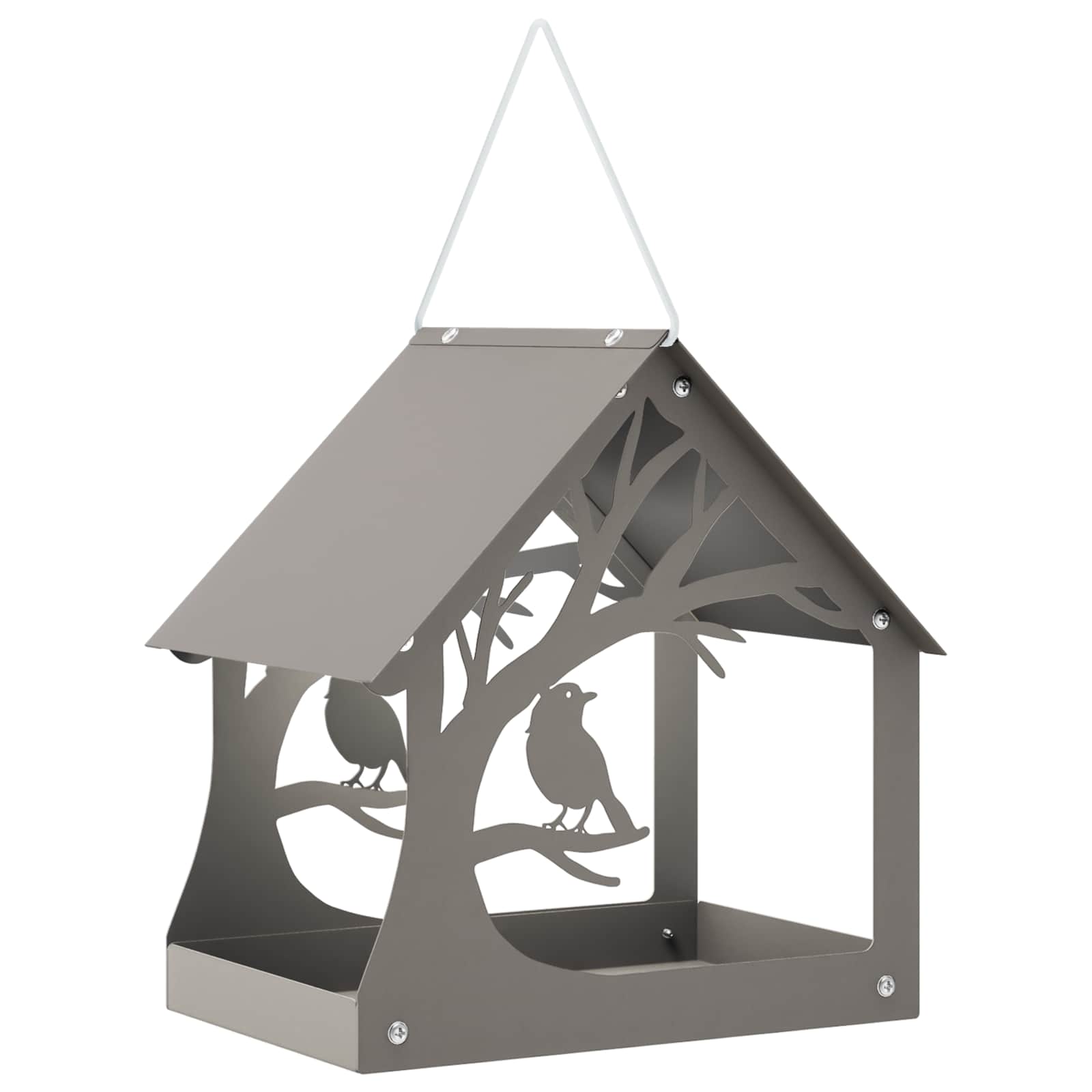Hangend vogelvoederhuisje weervast staal Roestkleurig