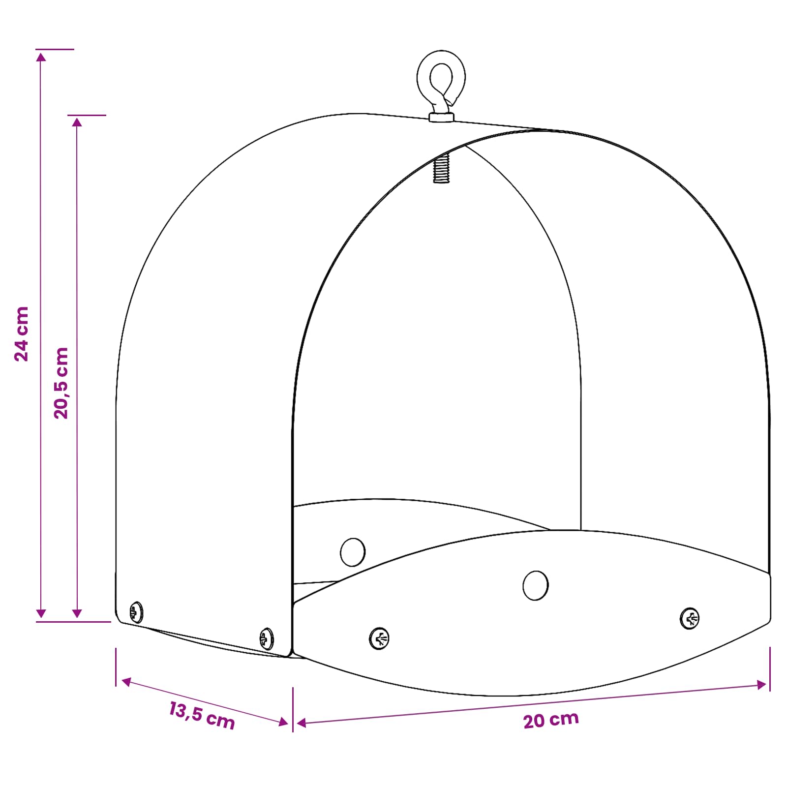 Hangend vogelvoederhuisje Staal Zwart