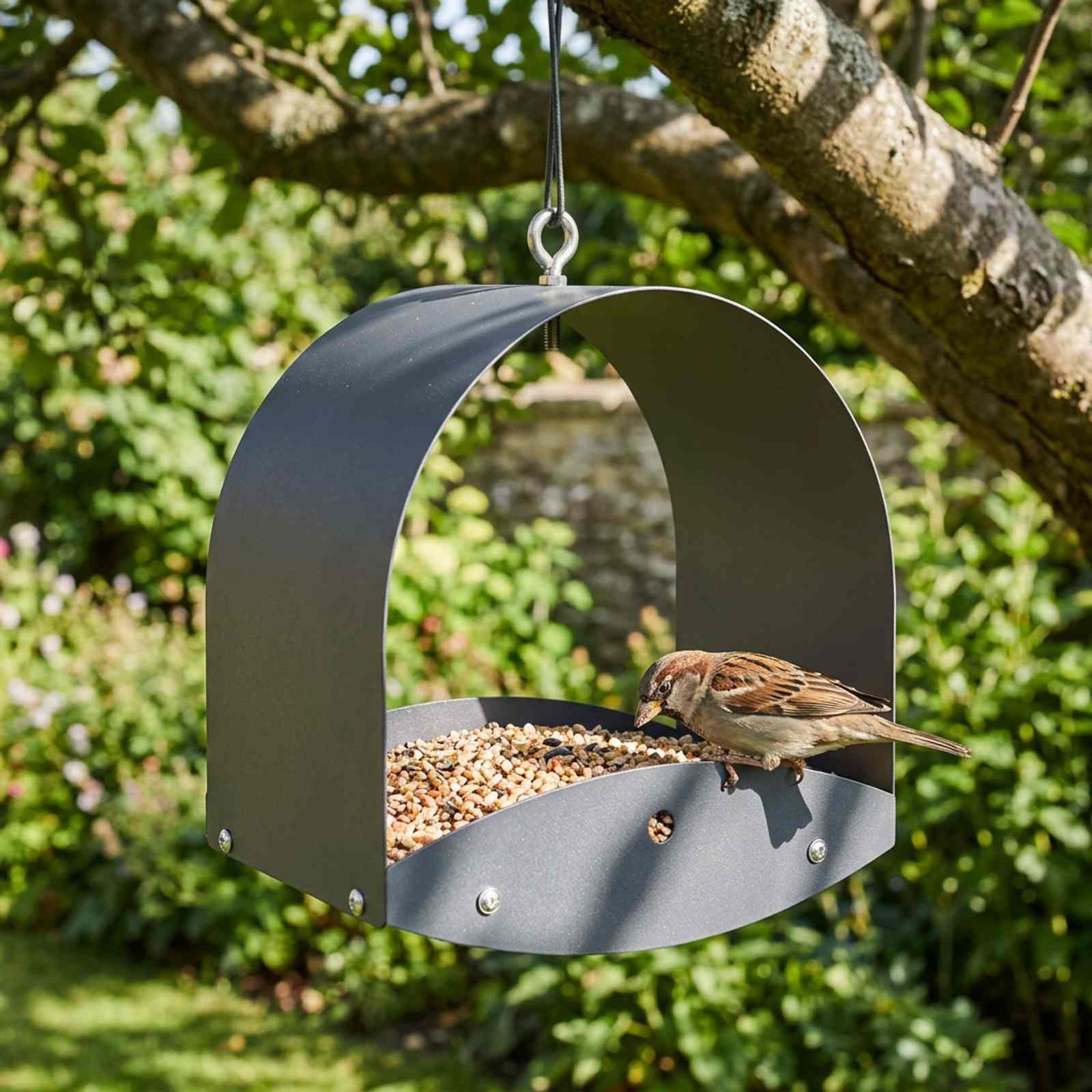 Hangend vogelvoederhuisje Staal Antraciet