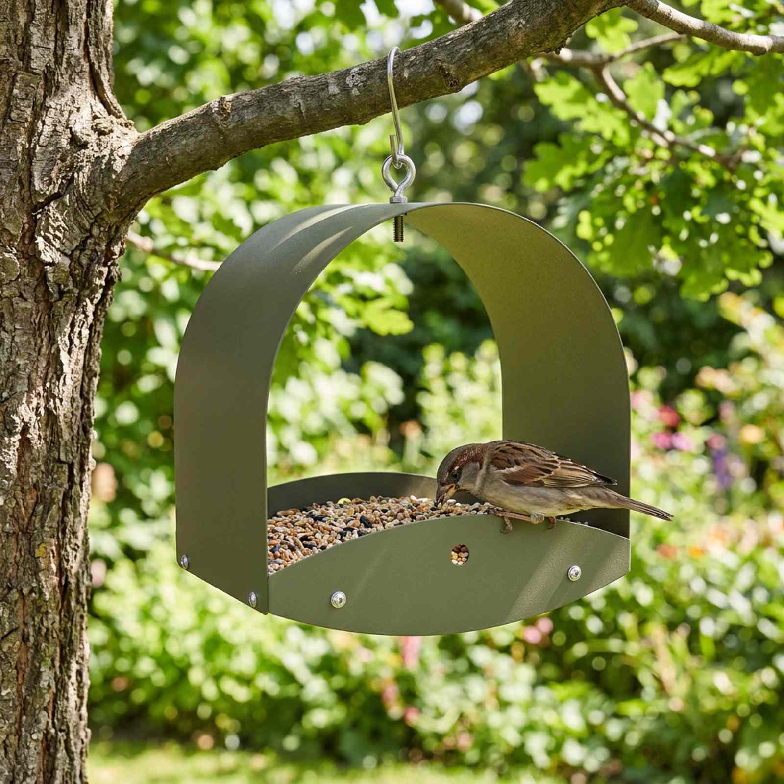 Hangend vogelvoederhuisje Staal Olijfgroen