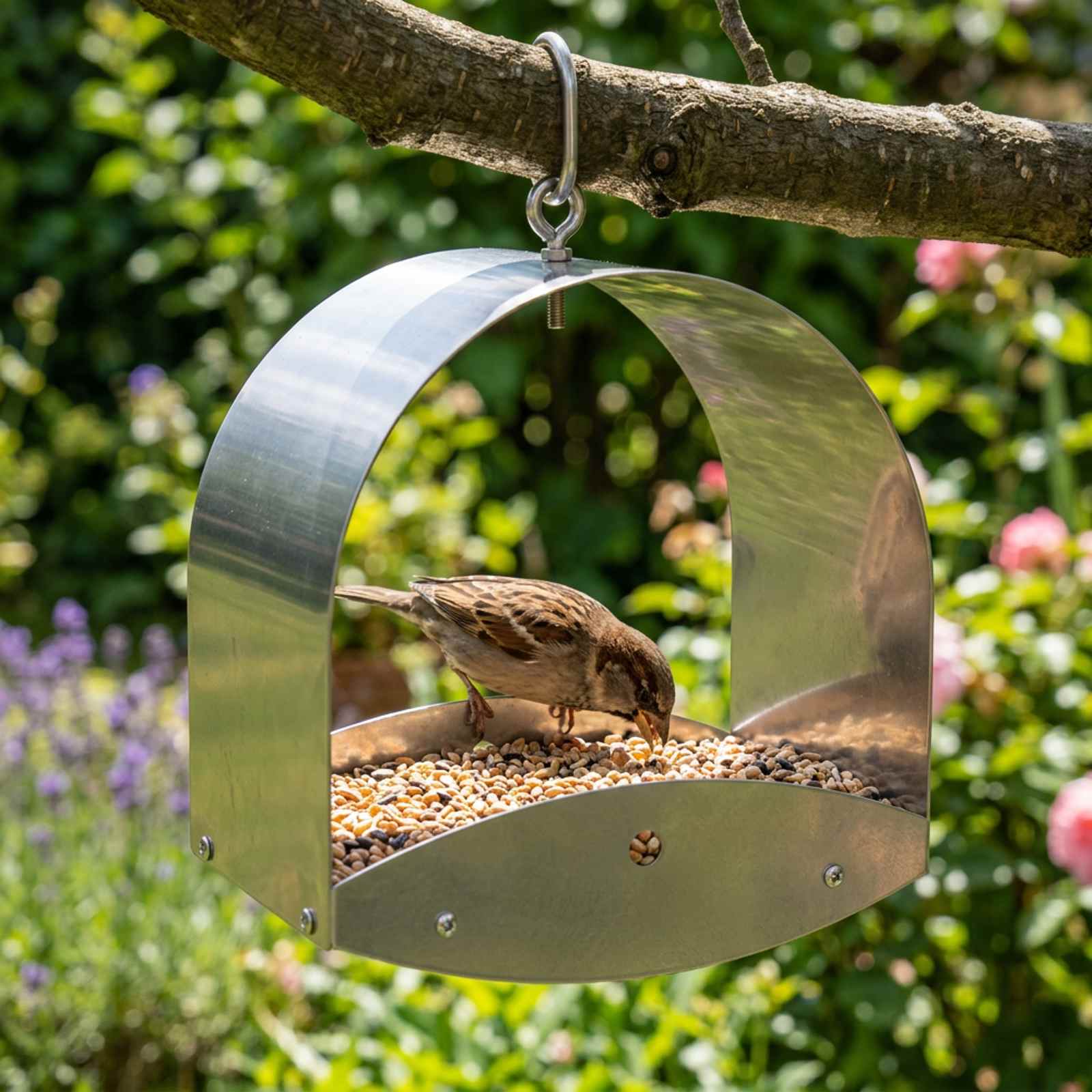 Hangend vogelvoederhuisje Gegalvaniseerd staal zilver