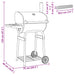 Houtskoolbarbecue 75 x 48 x 120 cm zilver