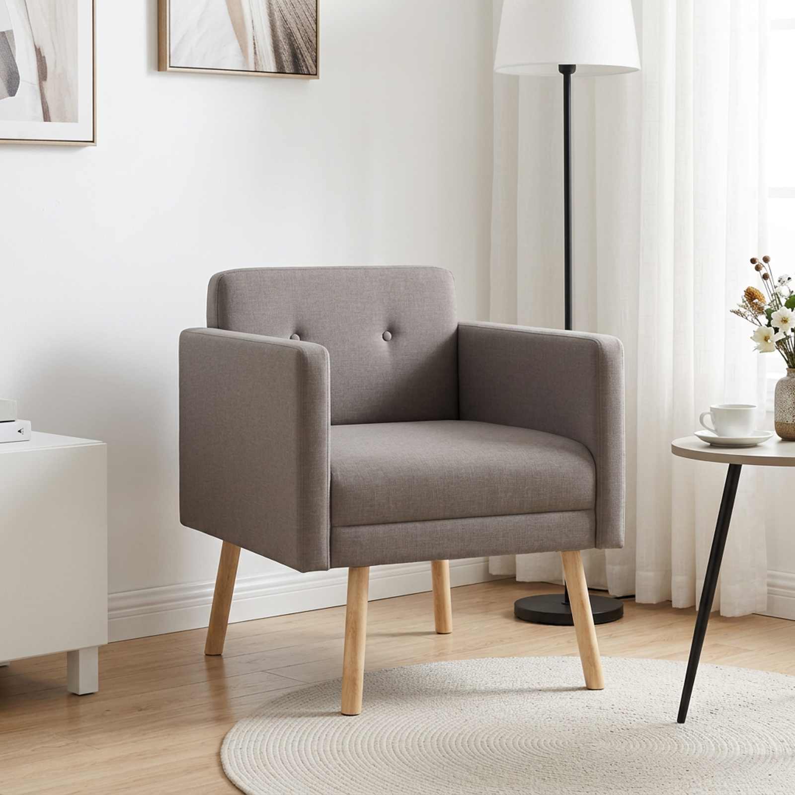 Accentstoel Taupe Stof