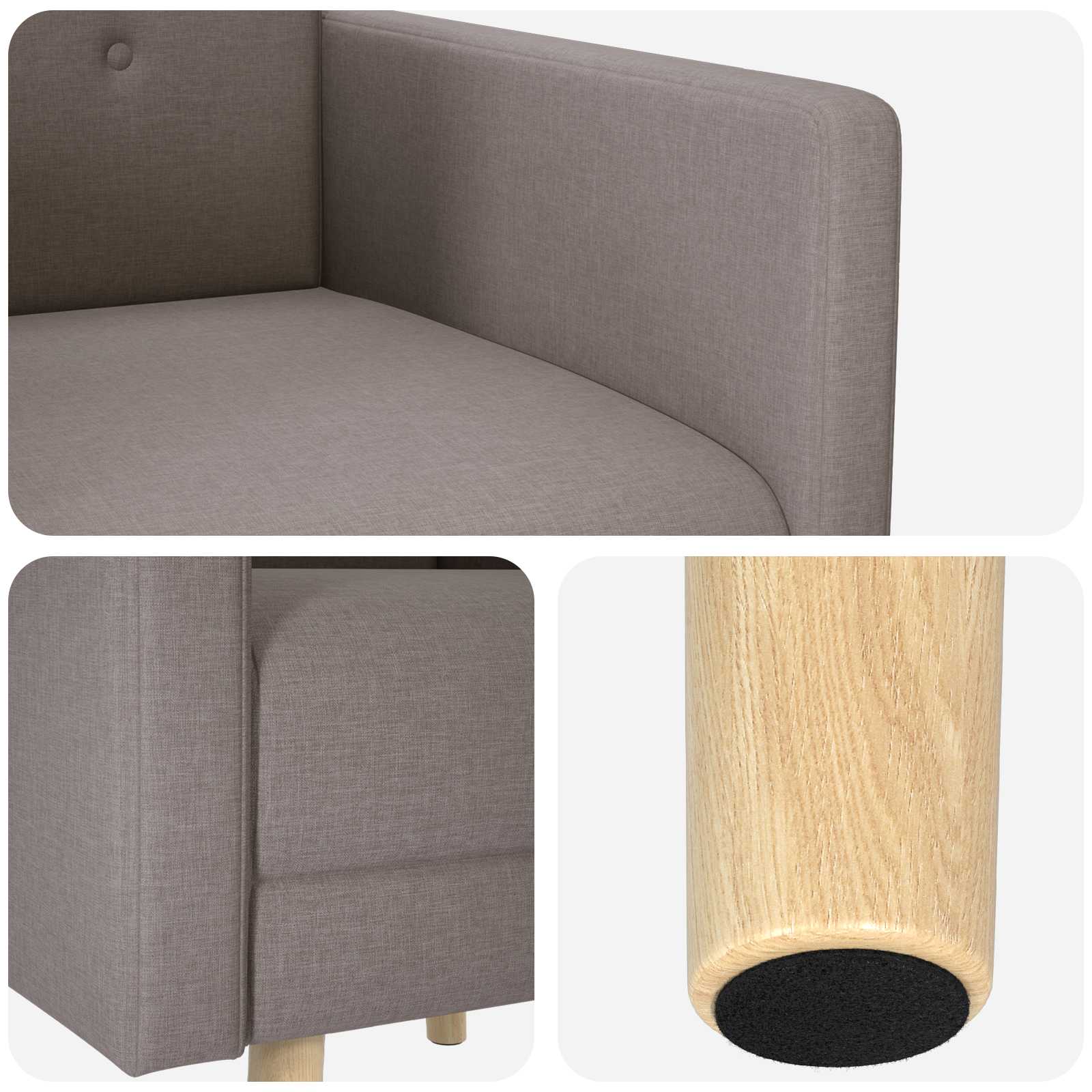Accentstoel Taupe Stof