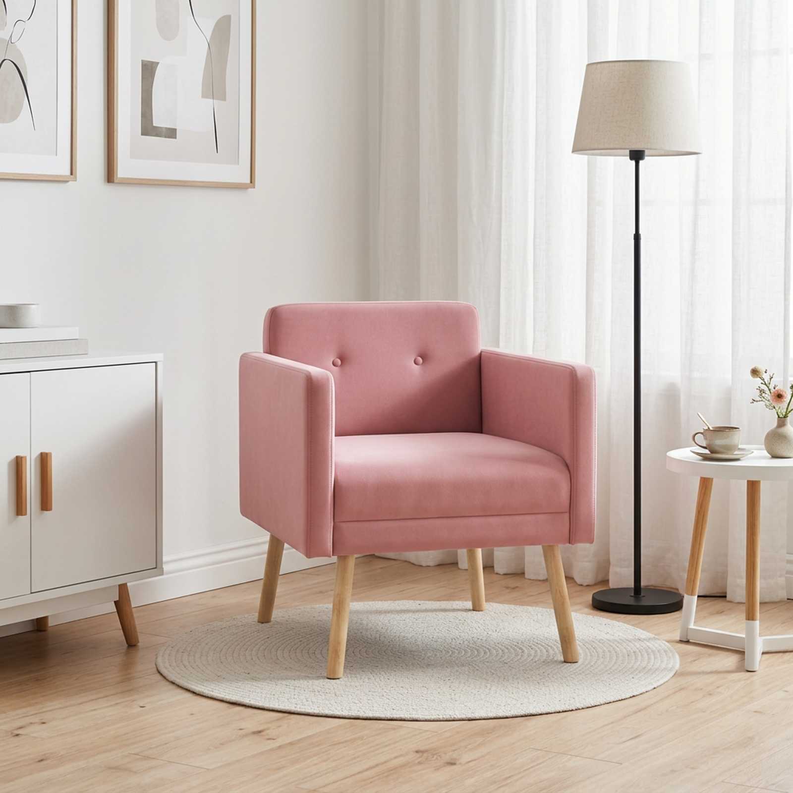 Accentstoel Roze fluweel