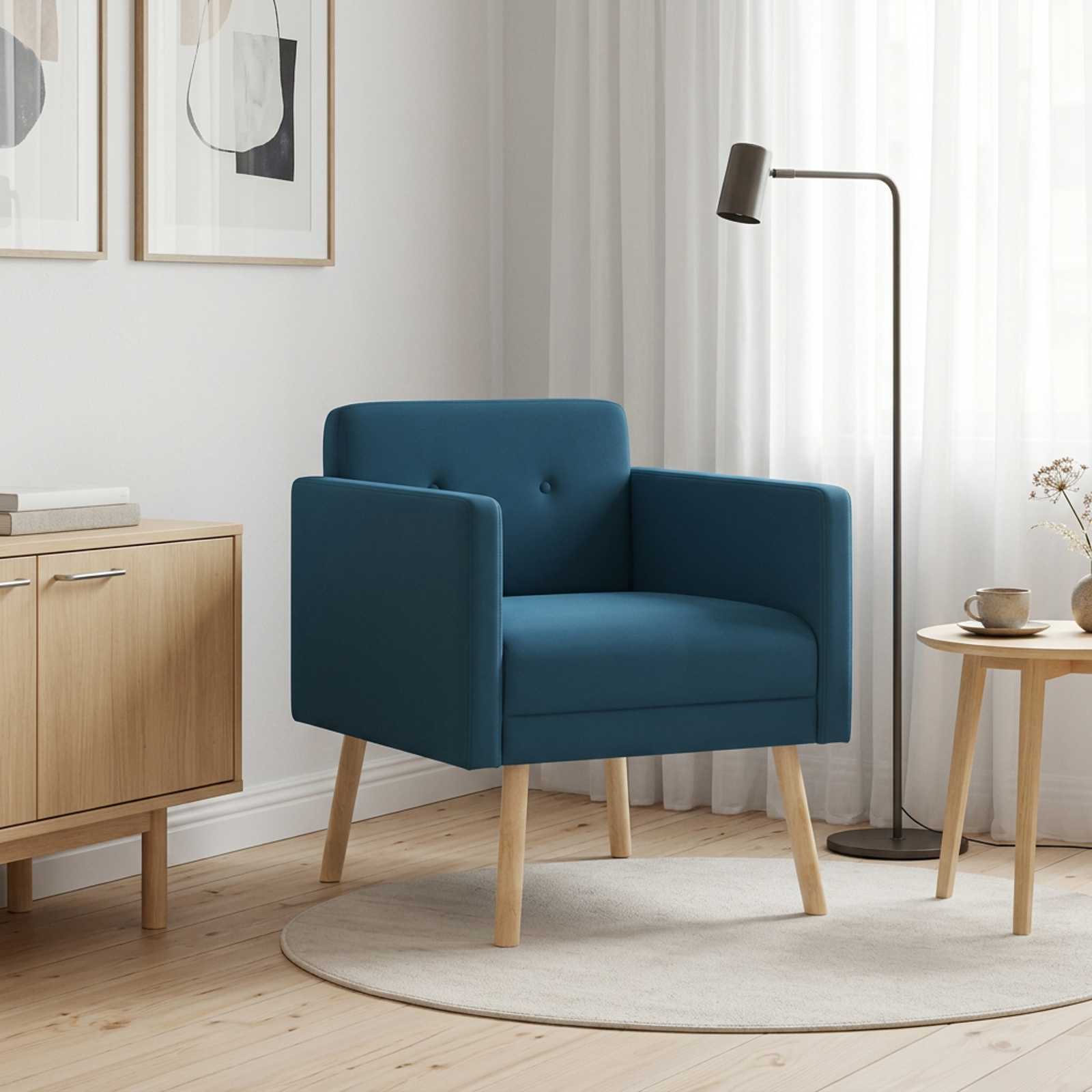 Accentstoel Blauw fluweel