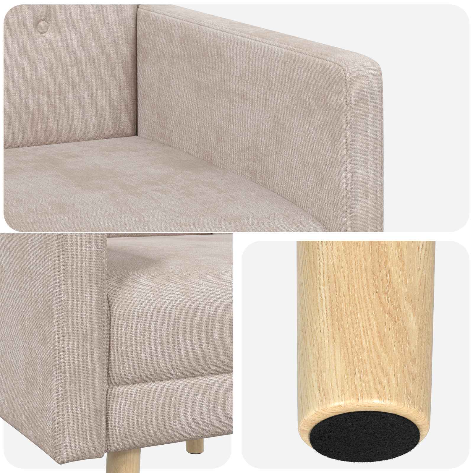 Accentstoel Beige Chenille Stof