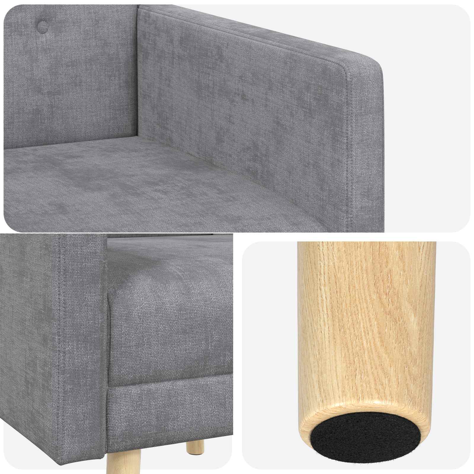 Accentstoel Lichtgrijs Chenille Stof