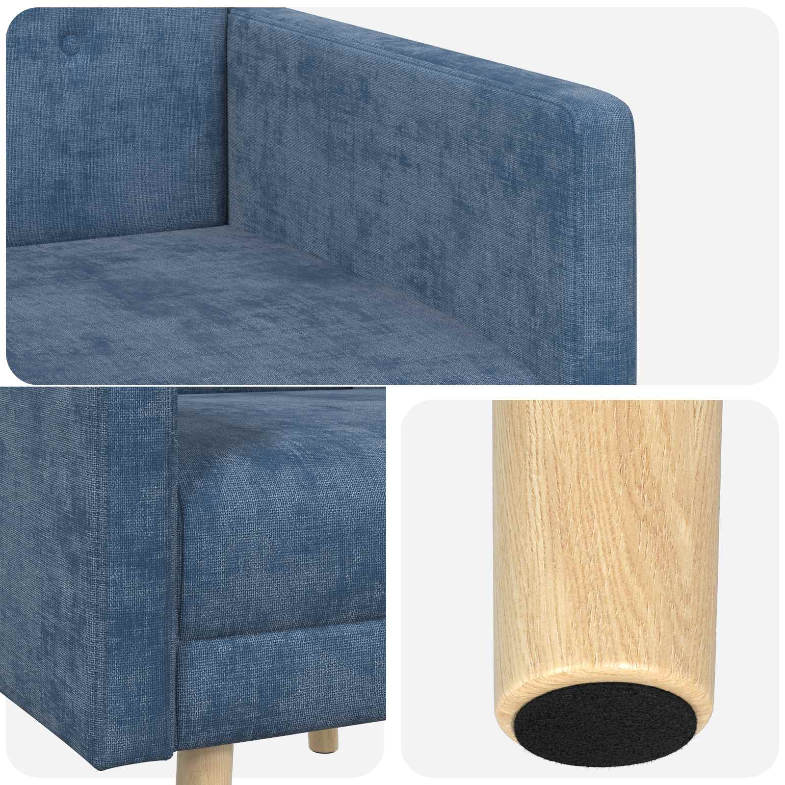 Accentstoel Blauw Chenille Stof