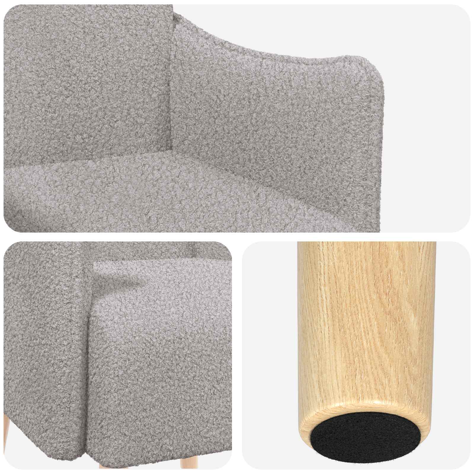 Accentstoel Lichtgrijs Bouclé