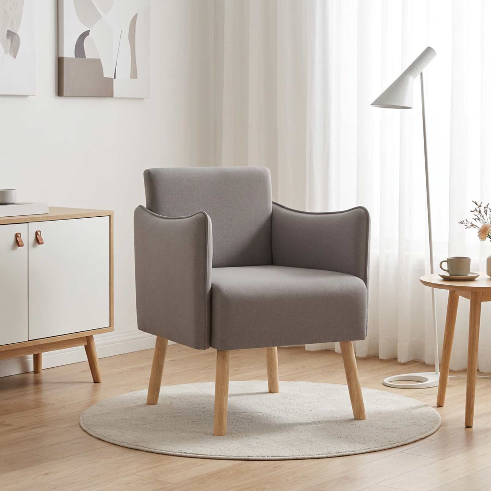 Accentstoel Taupe Stof