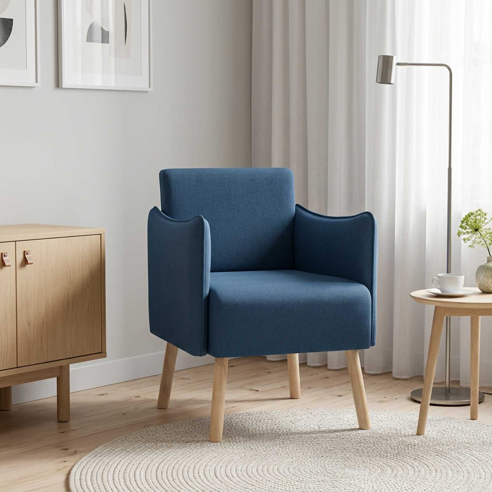 Accentstoel Blauw Stof