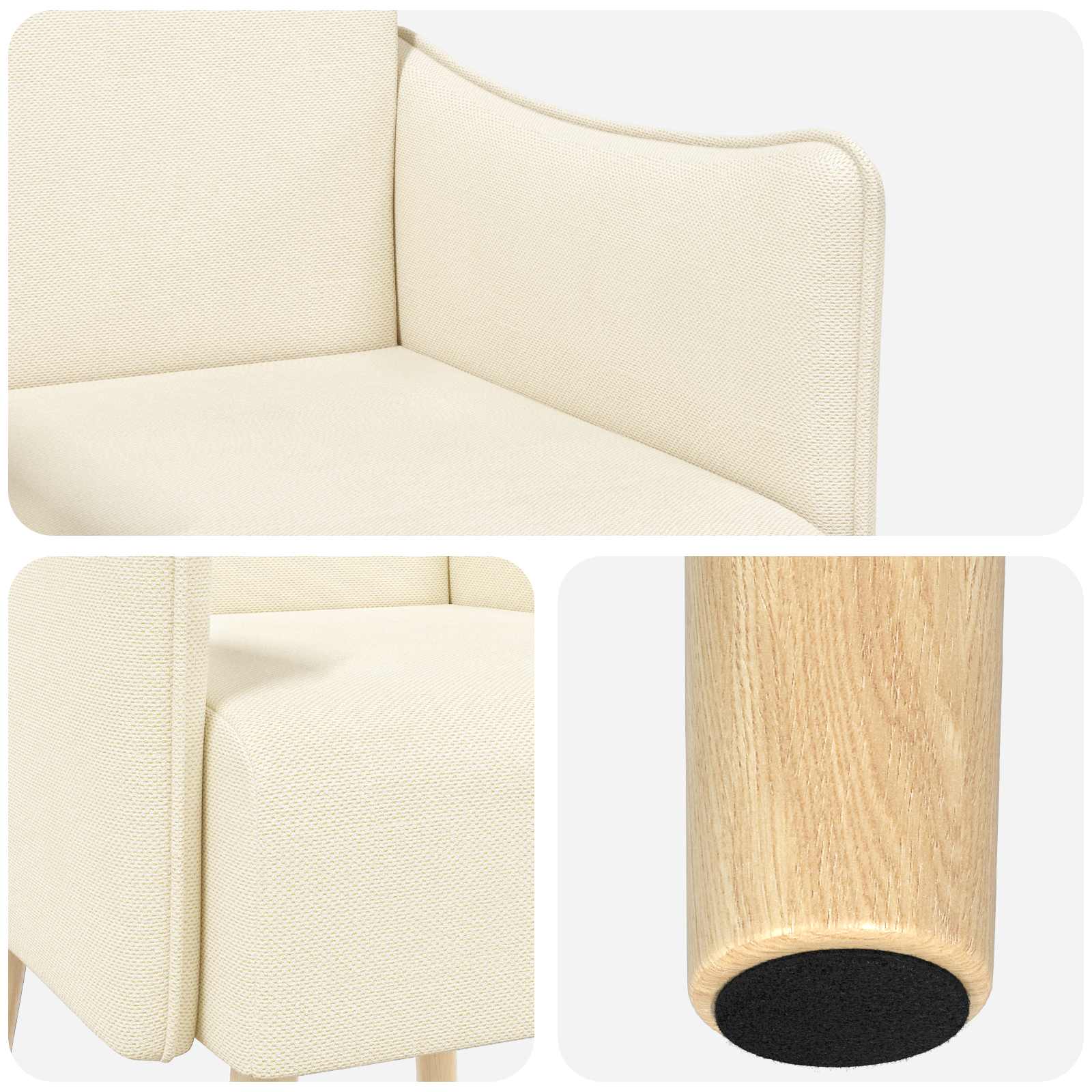 Accentstoel Crèmekleurig Korrelige velvet