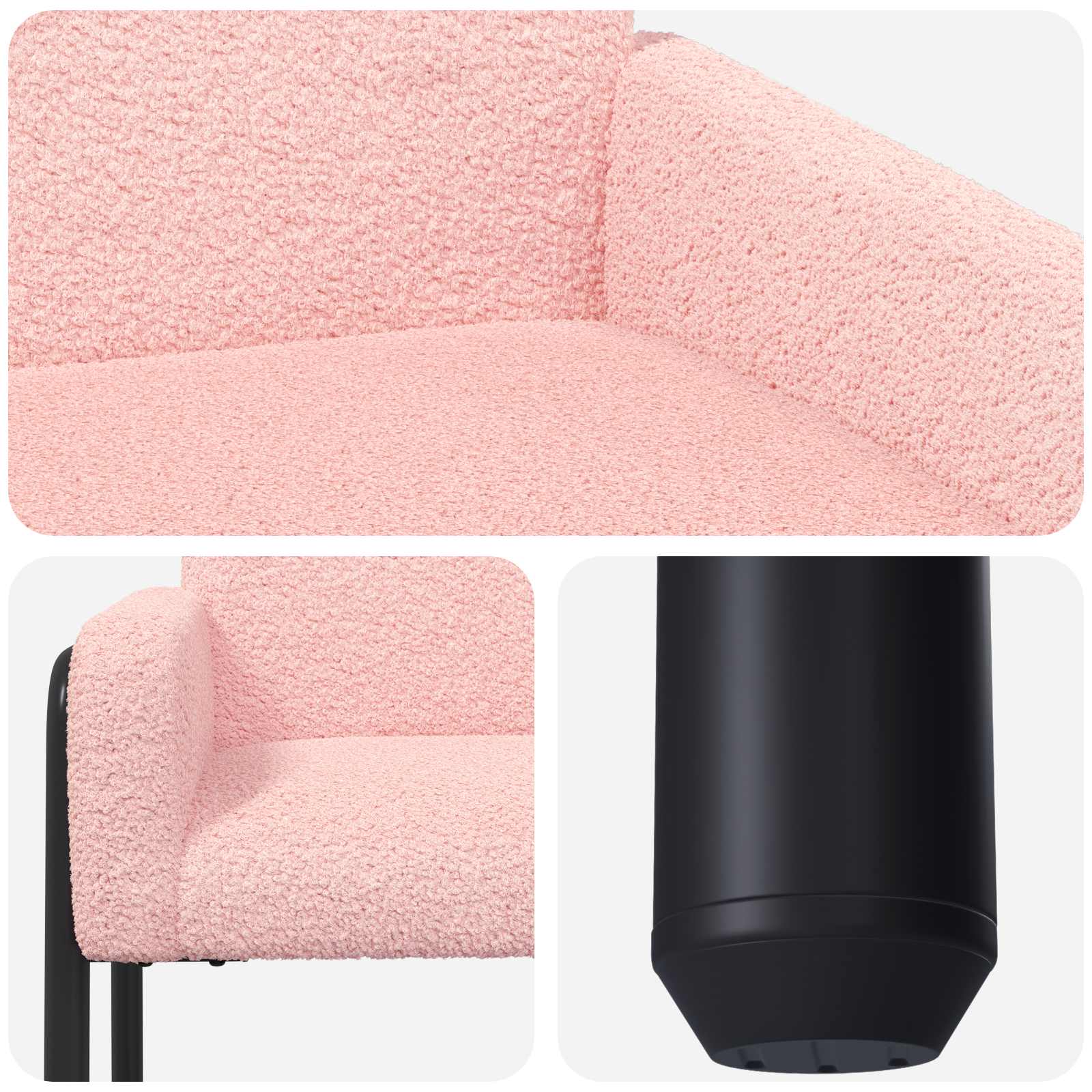 Accentstoel Roze Bouclé