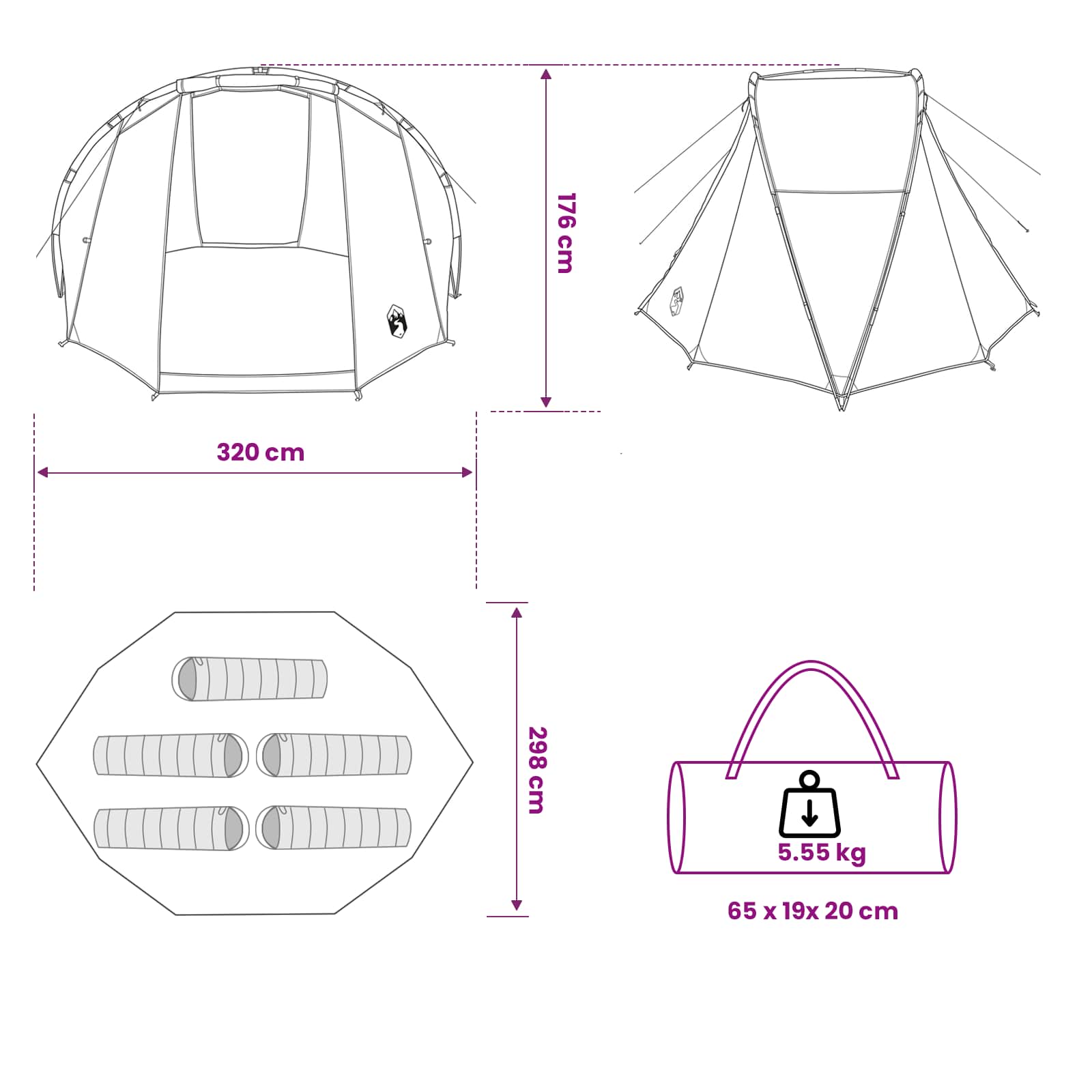 Vis tent Snelle Vrijgave -persoons 5-persoons Lichte Camouflage