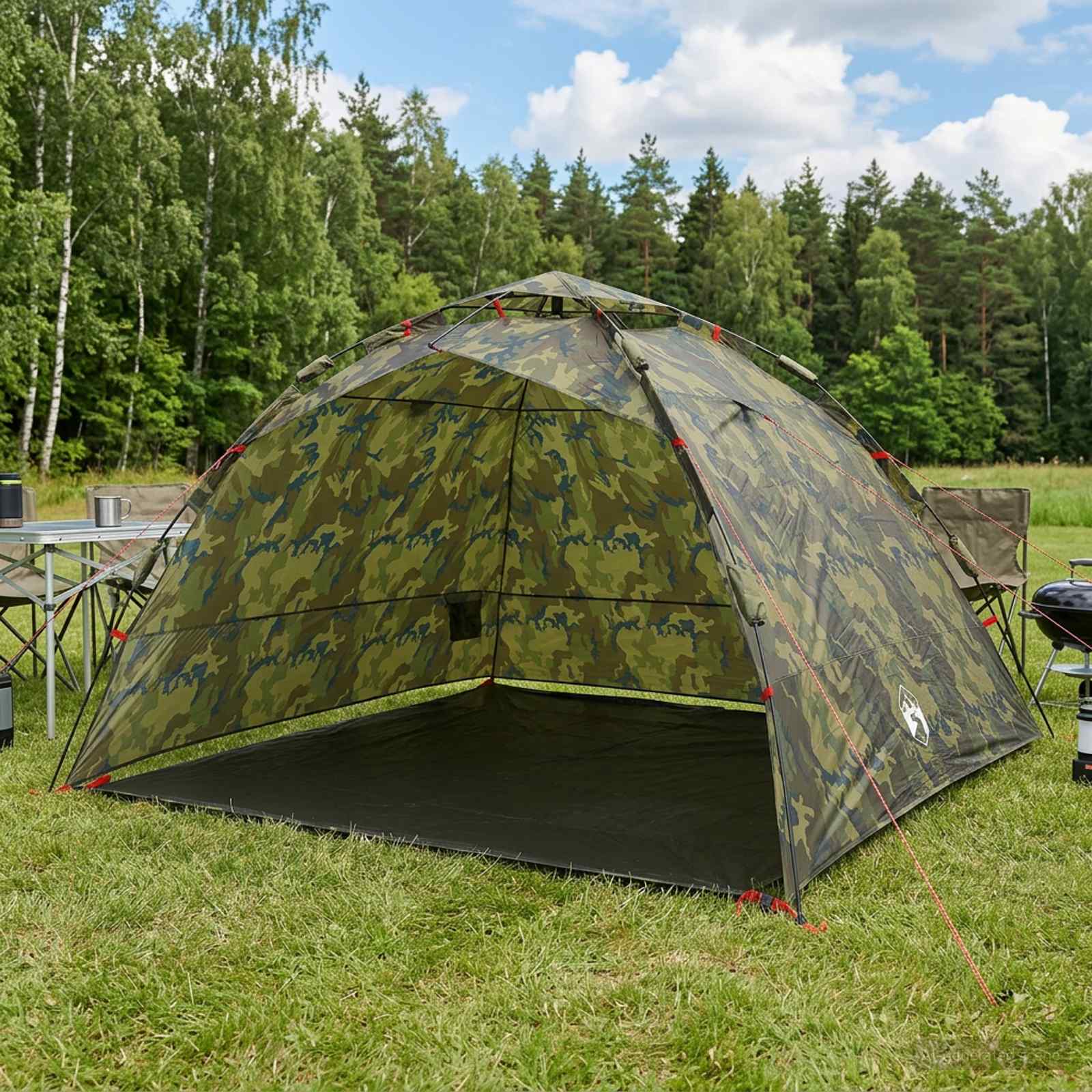 Vis tent Snelle Vrijgave 4-persoons Lichte Camouflage
