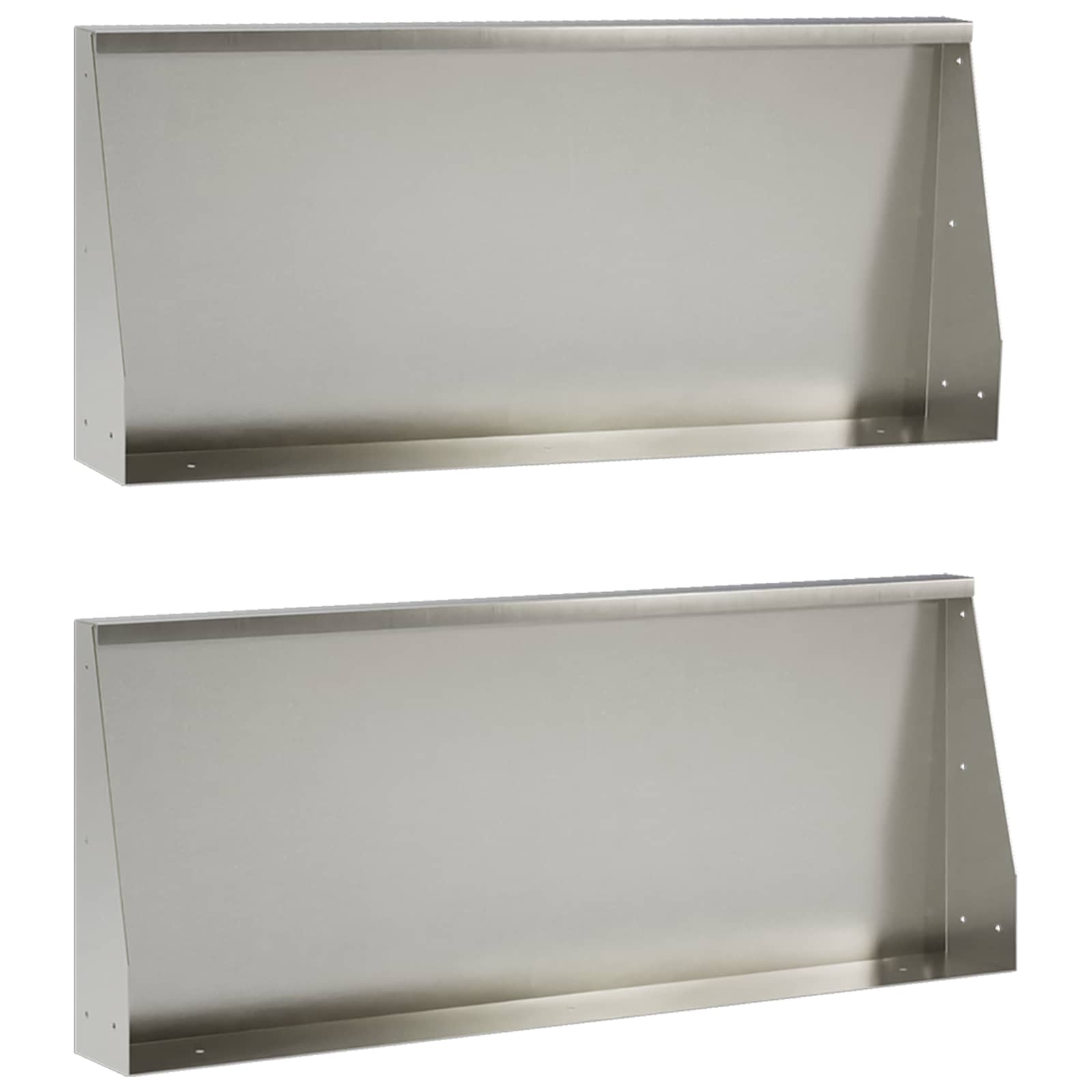 Keerwand 2 st 100 x 12 x 30 cm Roestvrij staal zilver
