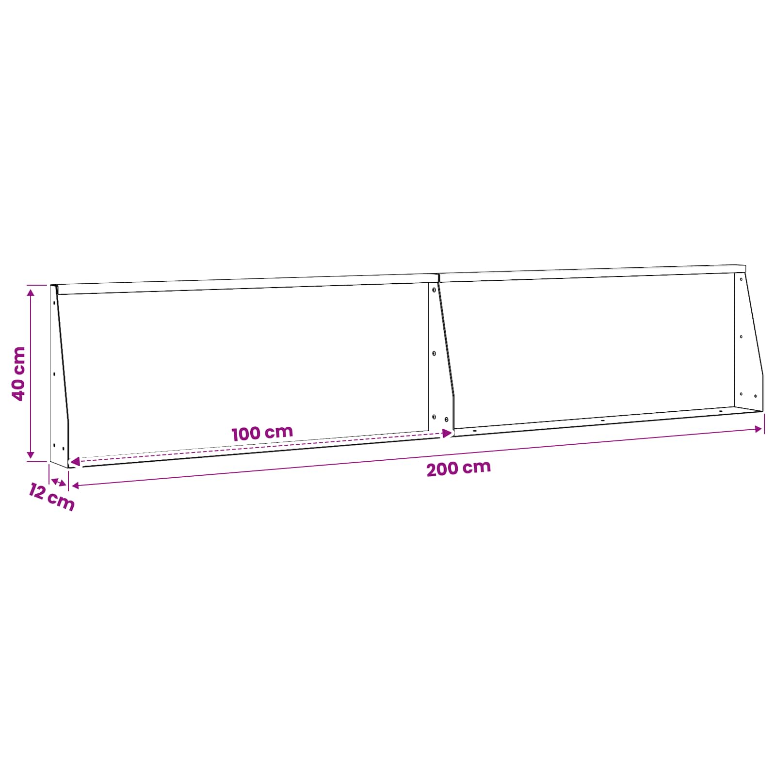 Keerwand 2 st 100 x 12 x 40 cm Gegalvaniseerd staal zilver