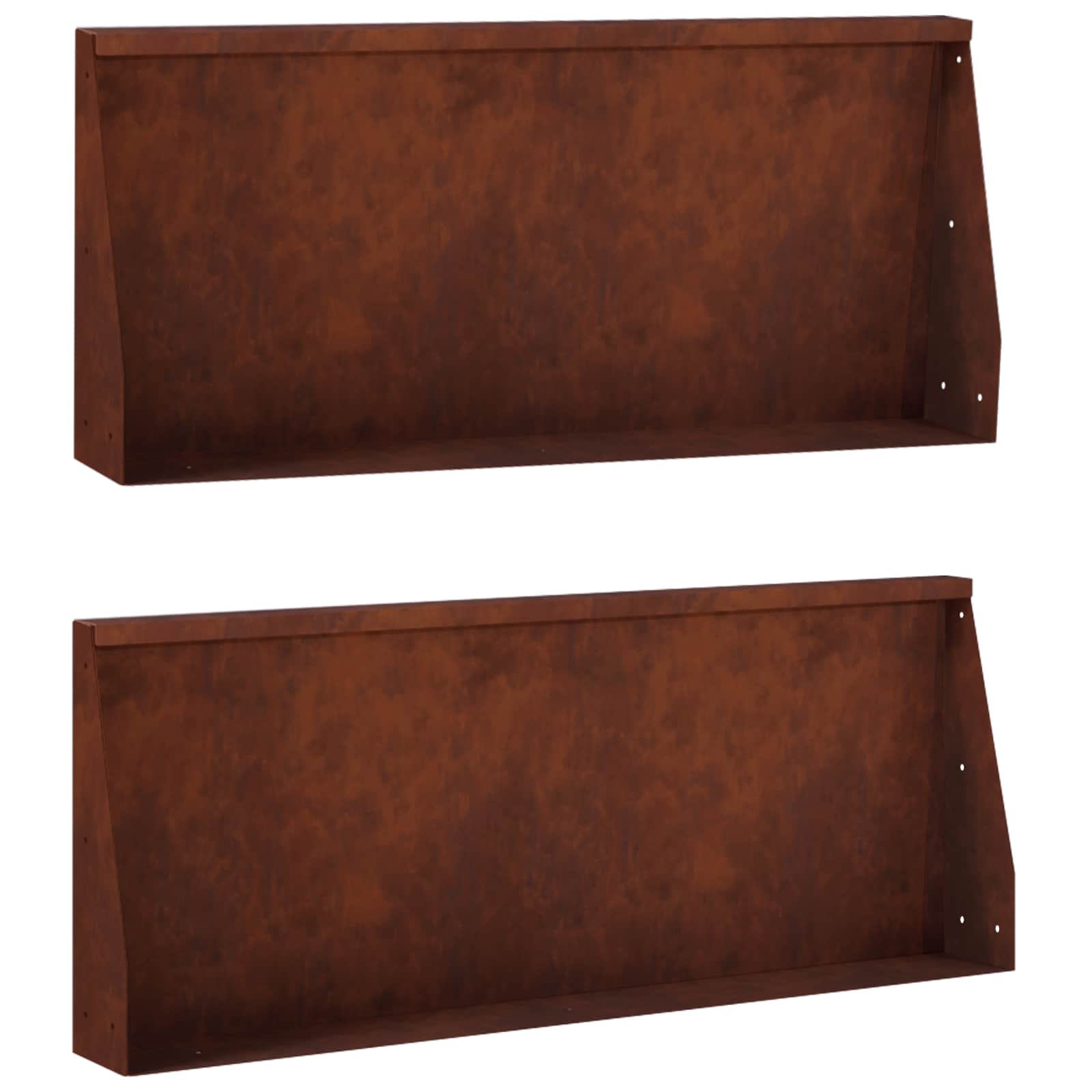 Keerwand 2 st 100 x 12 x 40 cm weervast staal Roestkleurig