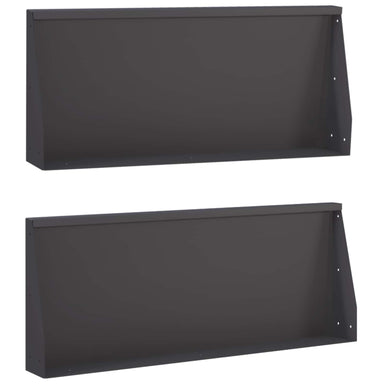 Keerwand 2 st 100 x 12 x 50 cm Staal Zwart
