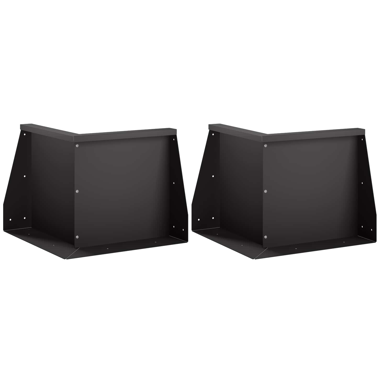Keerwand 2 st 50 x 50 x 30 cm Staal Zwart