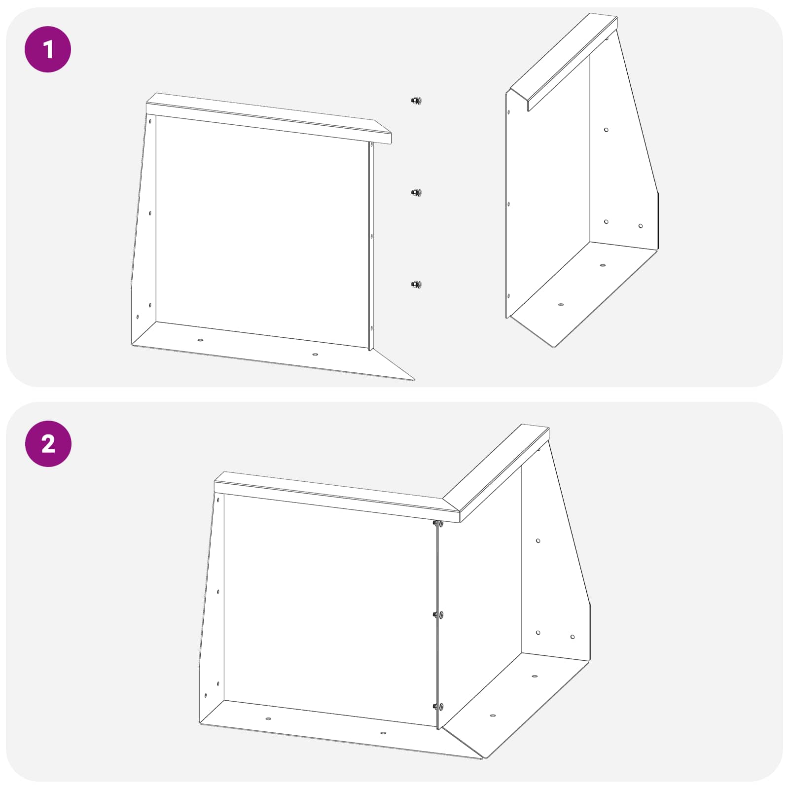Keerwand 50 x 50 x 30 cm Staal Wit