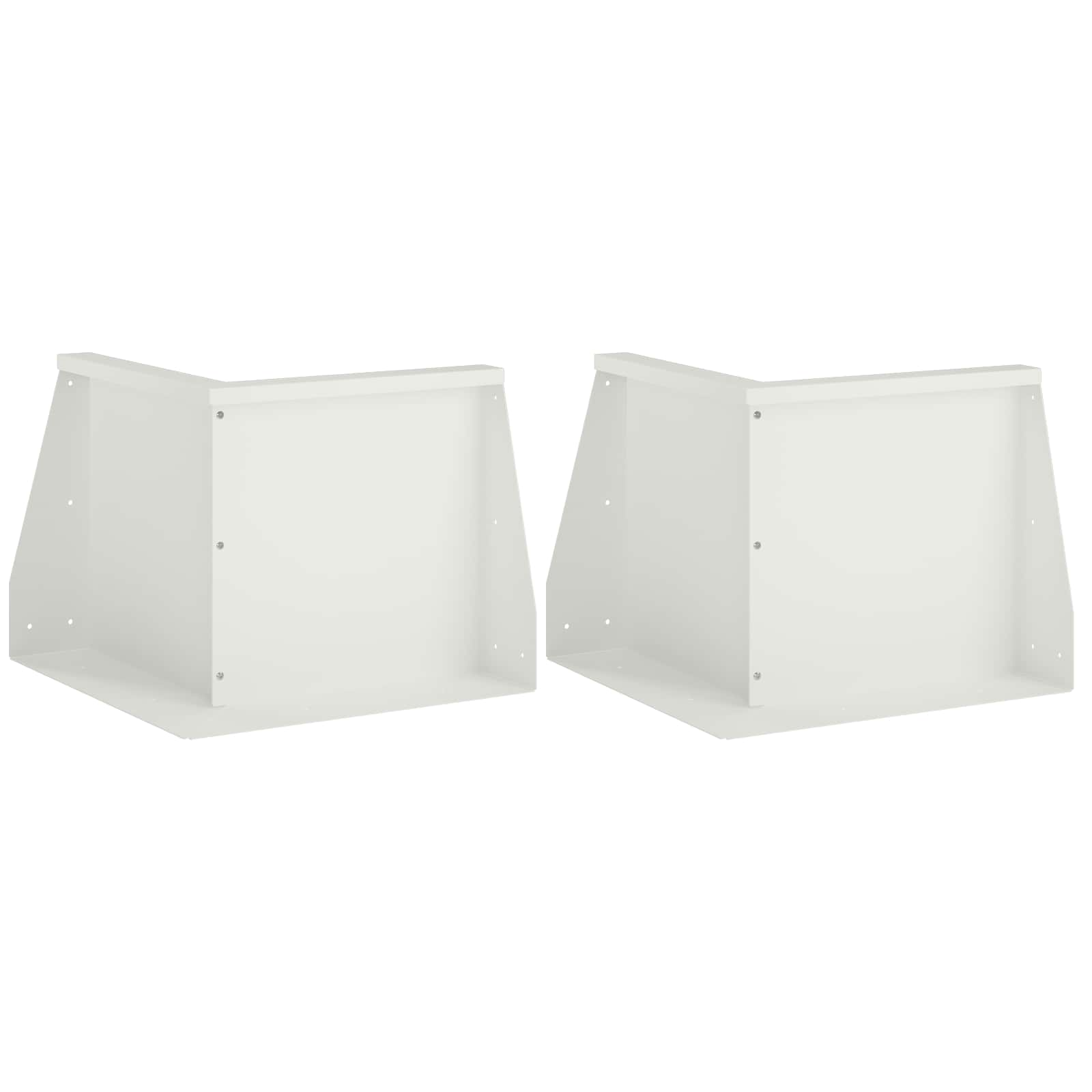 Keerwand 2 st 50 x 50 x 30 cm Staal Wit
