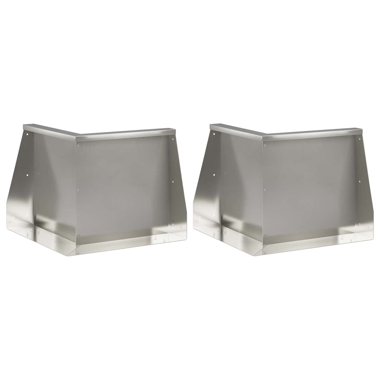 Keerwand 2 st 50 x 50 x 30 cm Roestvrij staal zilver