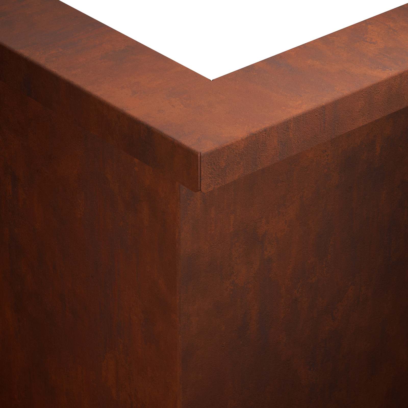 Keerwand 50 x 50 x 30 cm weervast staal Roestkleurig