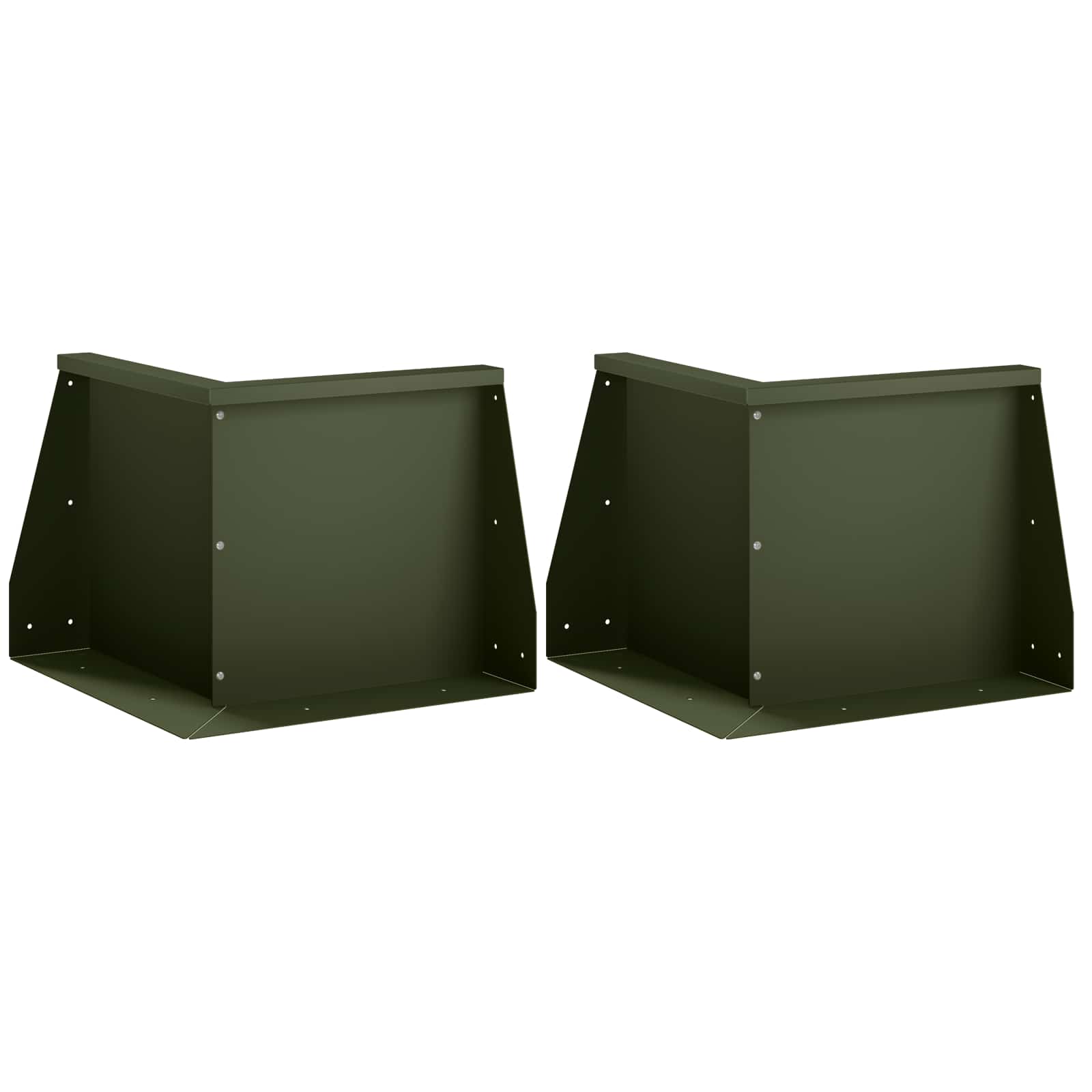 Keerwand 2 st 50 x 50 x 40 cm Staal Olijfgroen