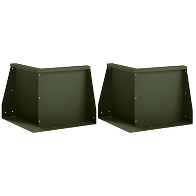 Keerwand 2 st 50 x 50 x 40 cm Staal Olijfgroen