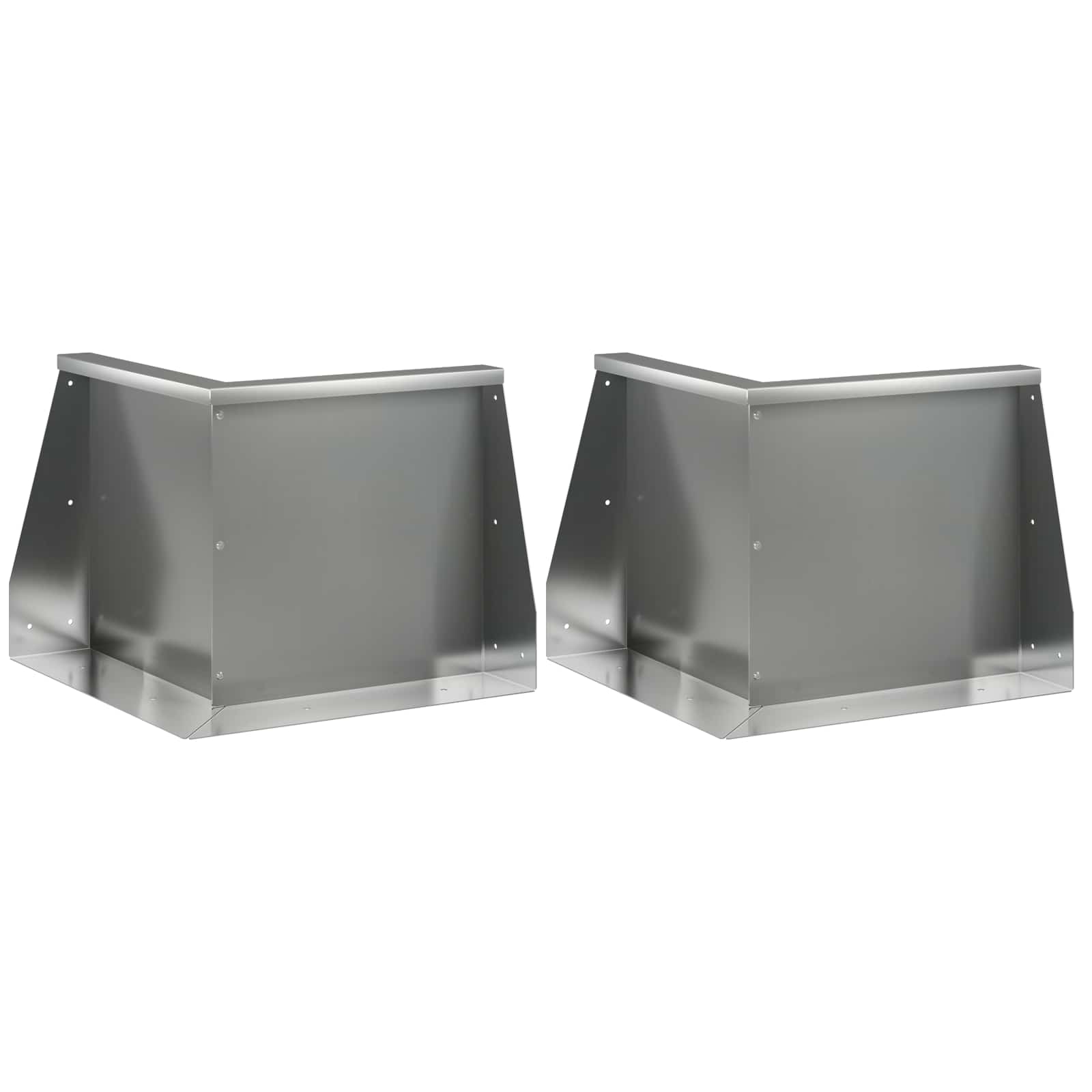 Keerwand 2 st 50 x 50 x 50 cm Gegalvaniseerd staal zilver