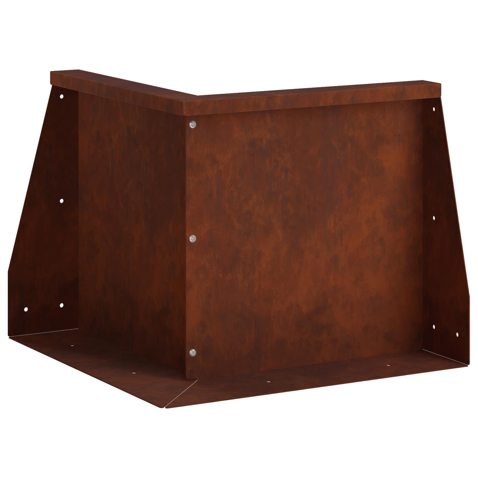 Keerwand 50 x 50 x 50 cm weervast staal Roestkleurig