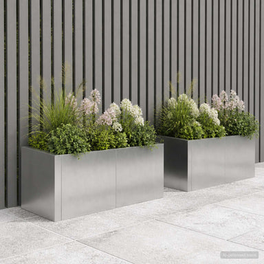 Keerwand 2 st 50 x 50 x 30 cm Roestvrij staal zilver