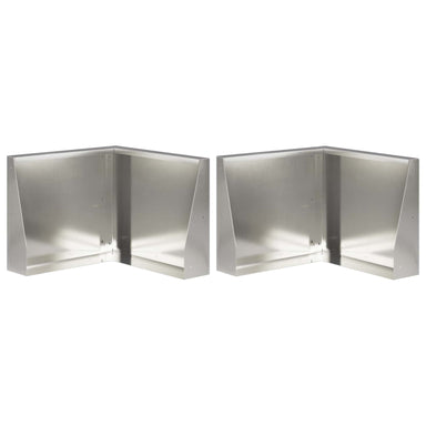 Keerwand 2 st 50 x 50 x 30 cm Roestvrij staal zilver