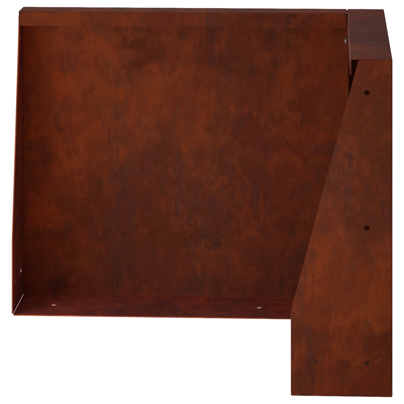 Keerwand 50 x 50 x 30 cm weervast staal Roestkleurig