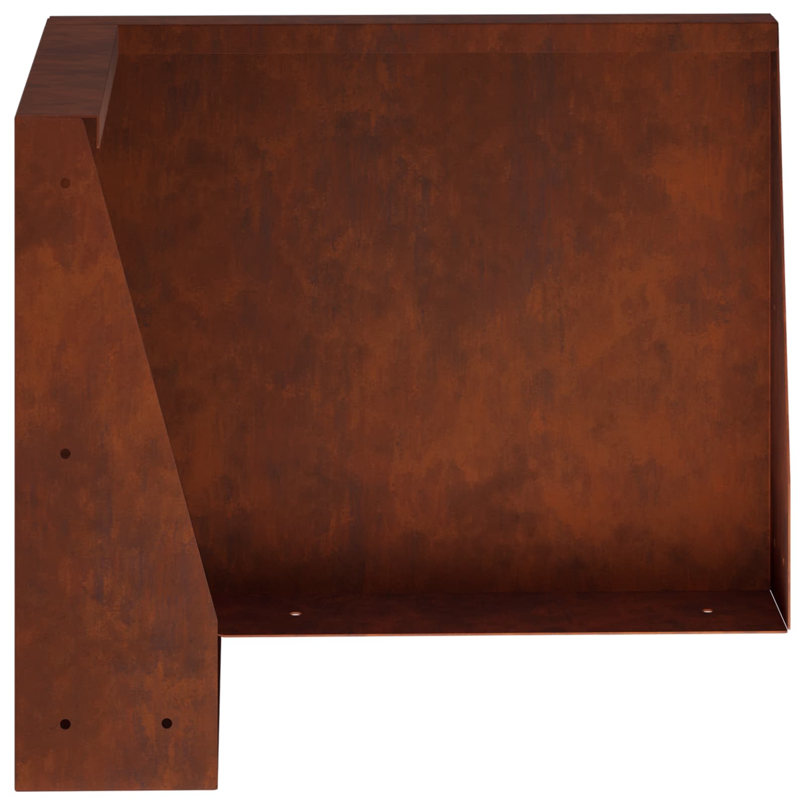 Keerwand 50 x 50 x 30 cm weervast staal Roestkleurig