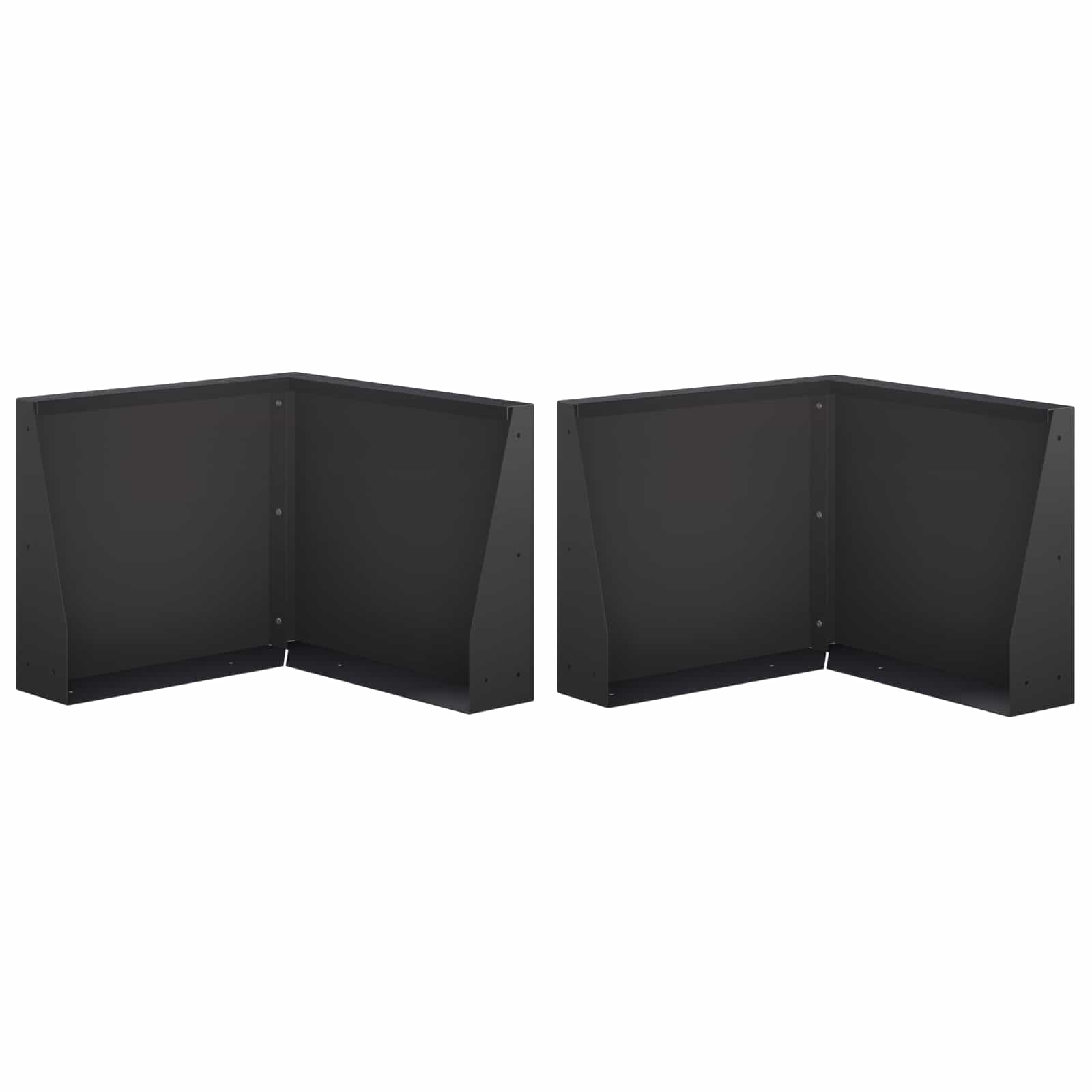 Keerwand 2 st 50 x 50 x 40 cm Staal Zwart