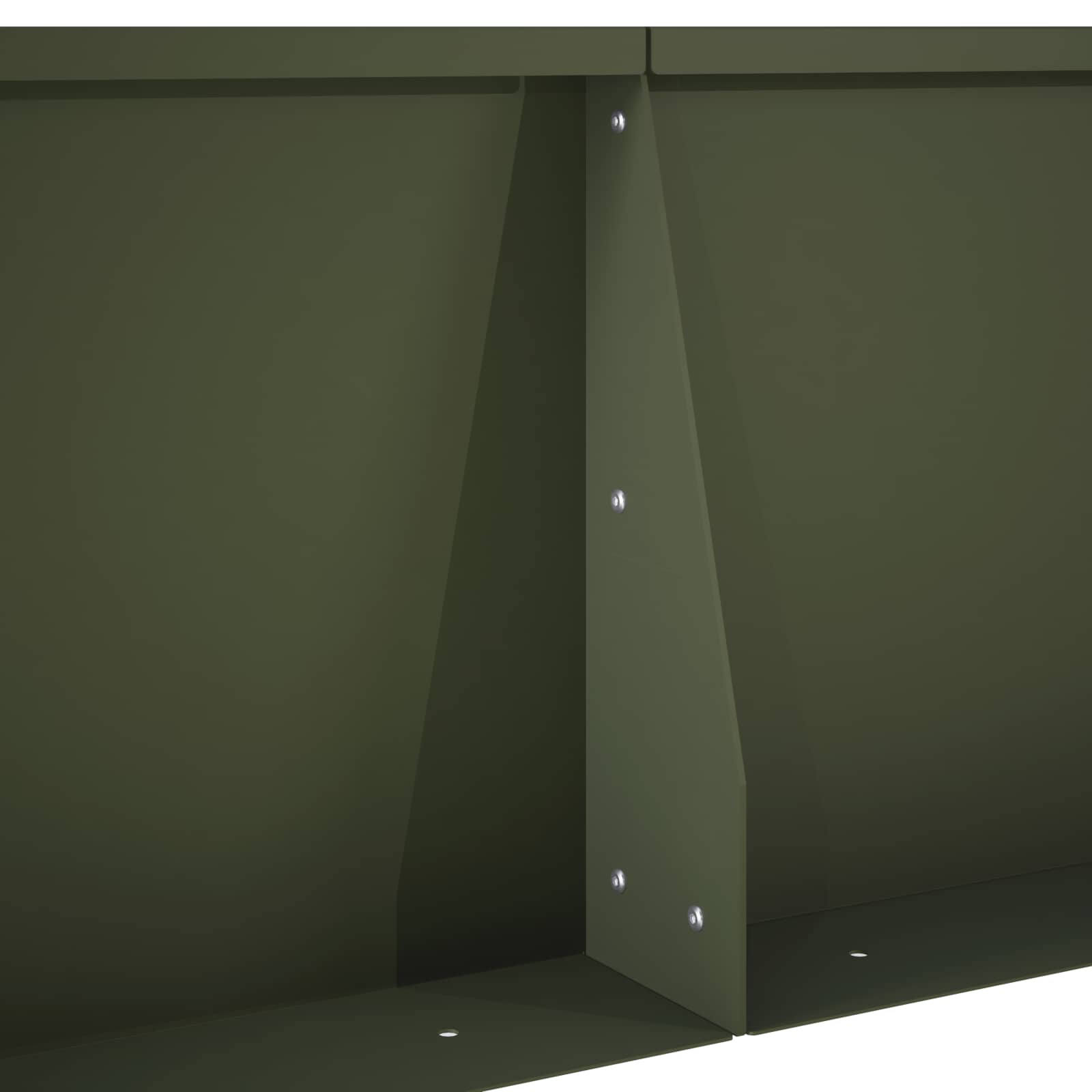 Keerwand 2 st 50 x 50 x 40 cm Staal Olijfgroen