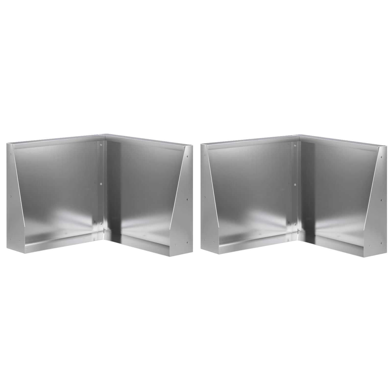 Keerwand 2 st 50 x 50 x 40 cm Gegalvaniseerd staal zilver