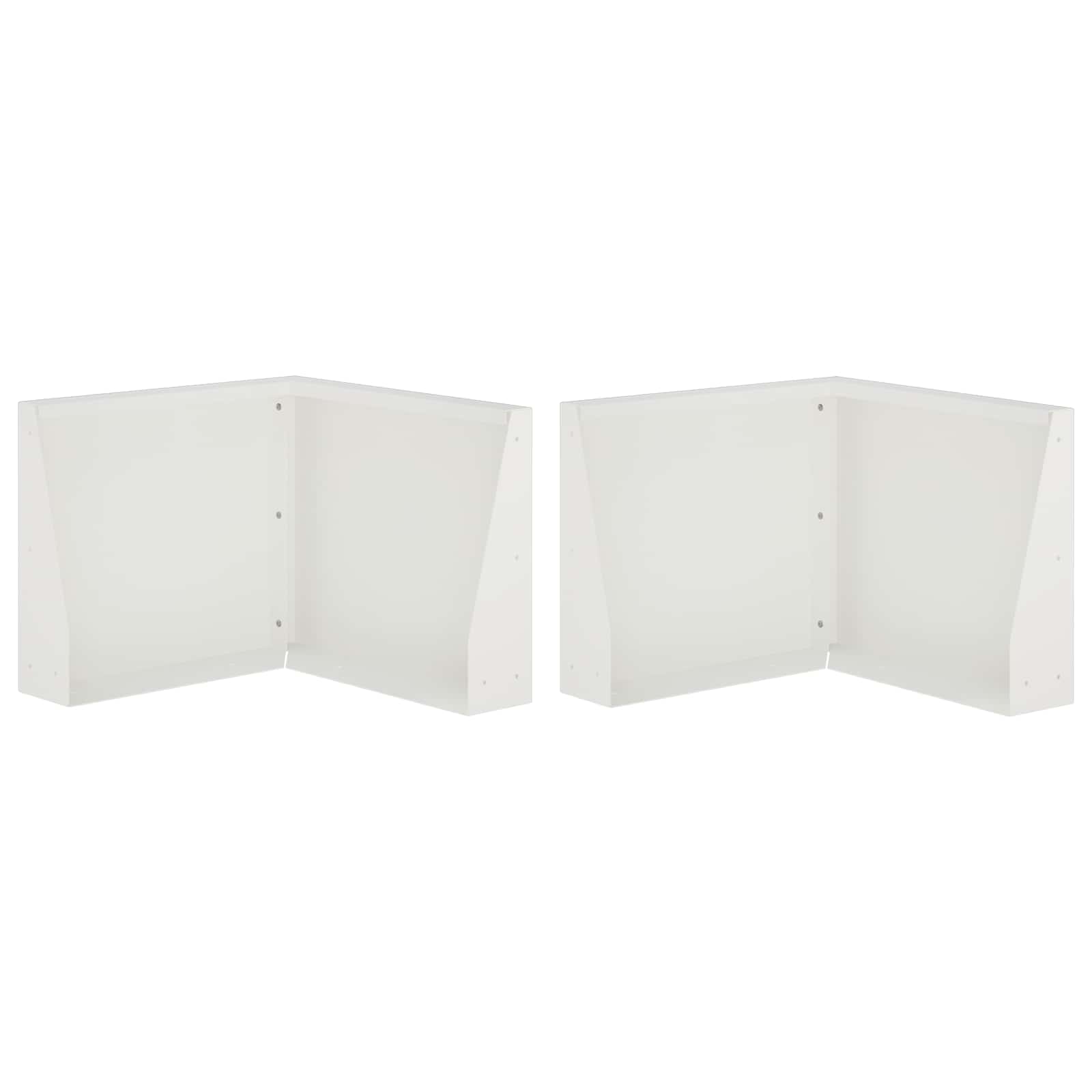 Keerwand 2 st 50 x 50 x 50 cm Staal Wit