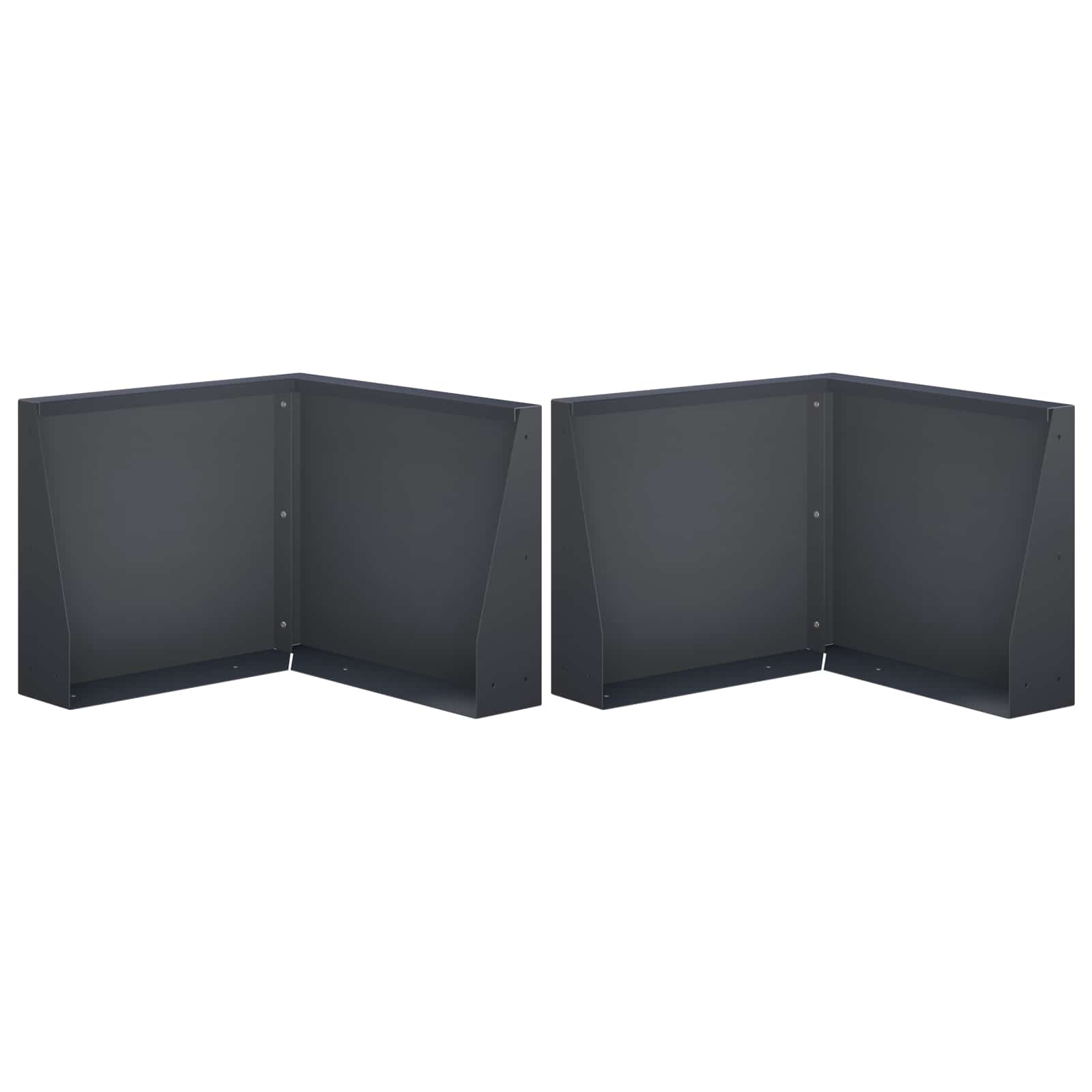 Keerwand 2 st 50 x 50 x 50 cm Staal Antraciet