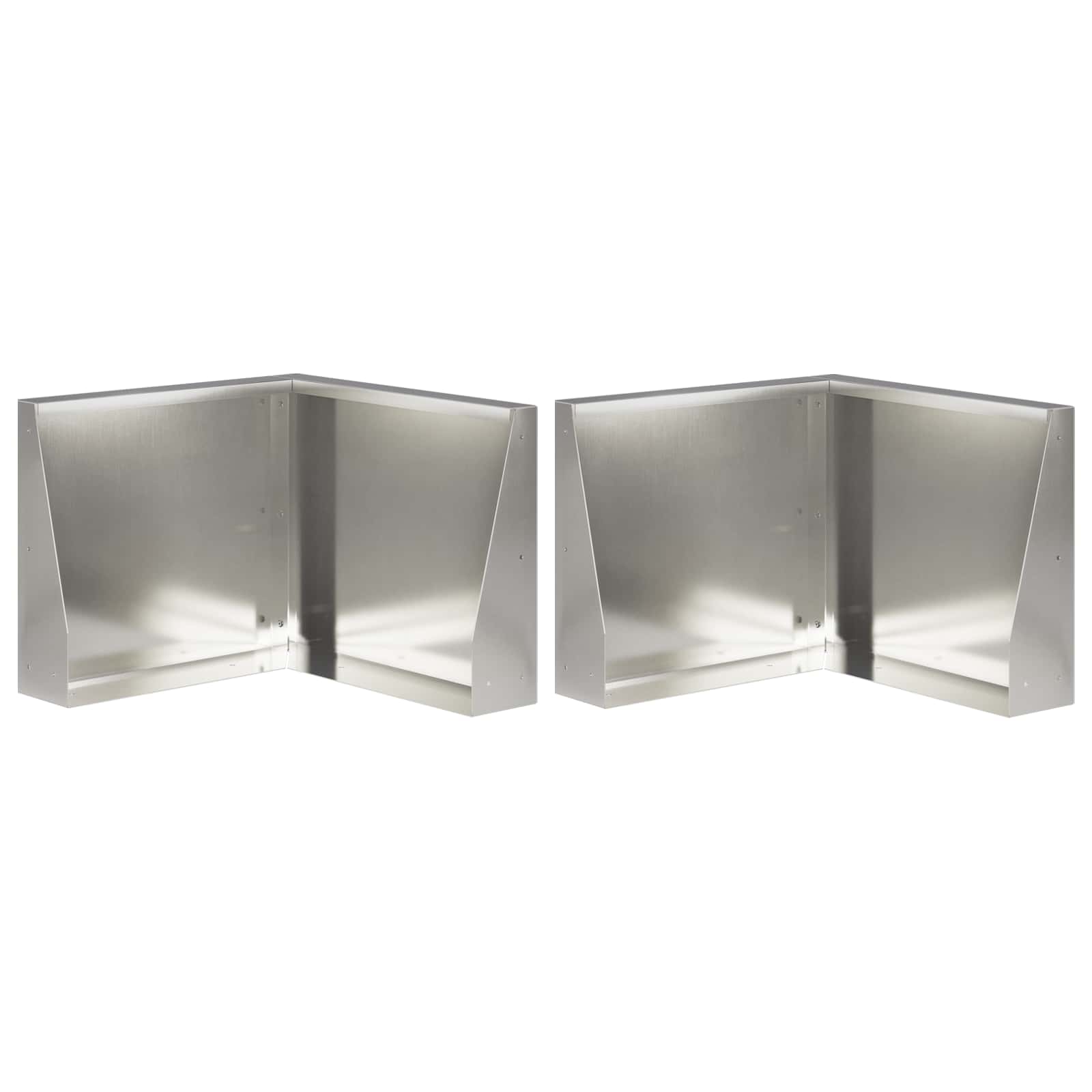 Keerwand 2 st 50 x 50 x 50 cm Roestvrij staal zilver