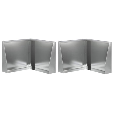 Keerwand 2 st 50 x 50 x 50 cm Gegalvaniseerd staal zilver