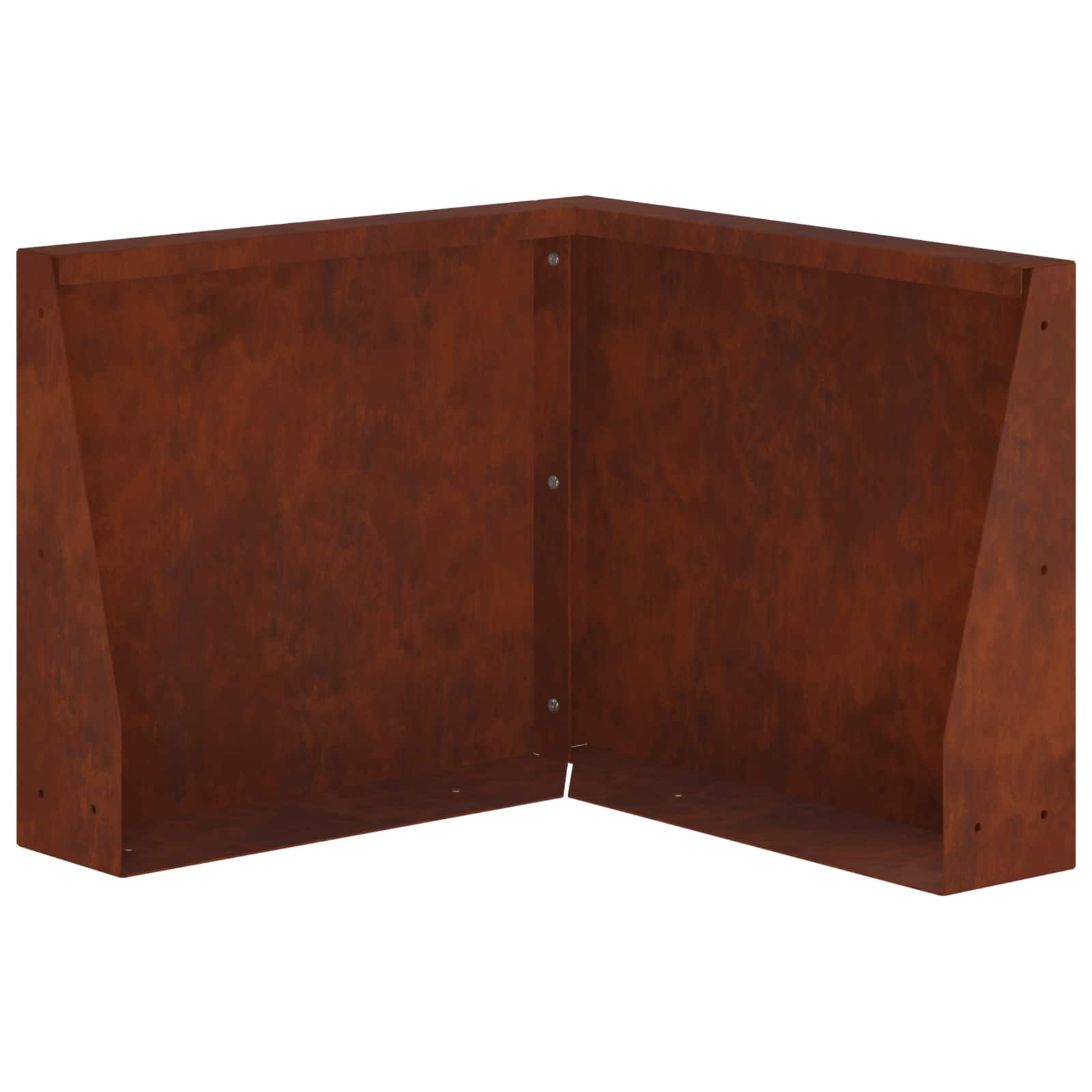 Keerwand 50 x 50 x 50 cm weervast staal Roestkleurig