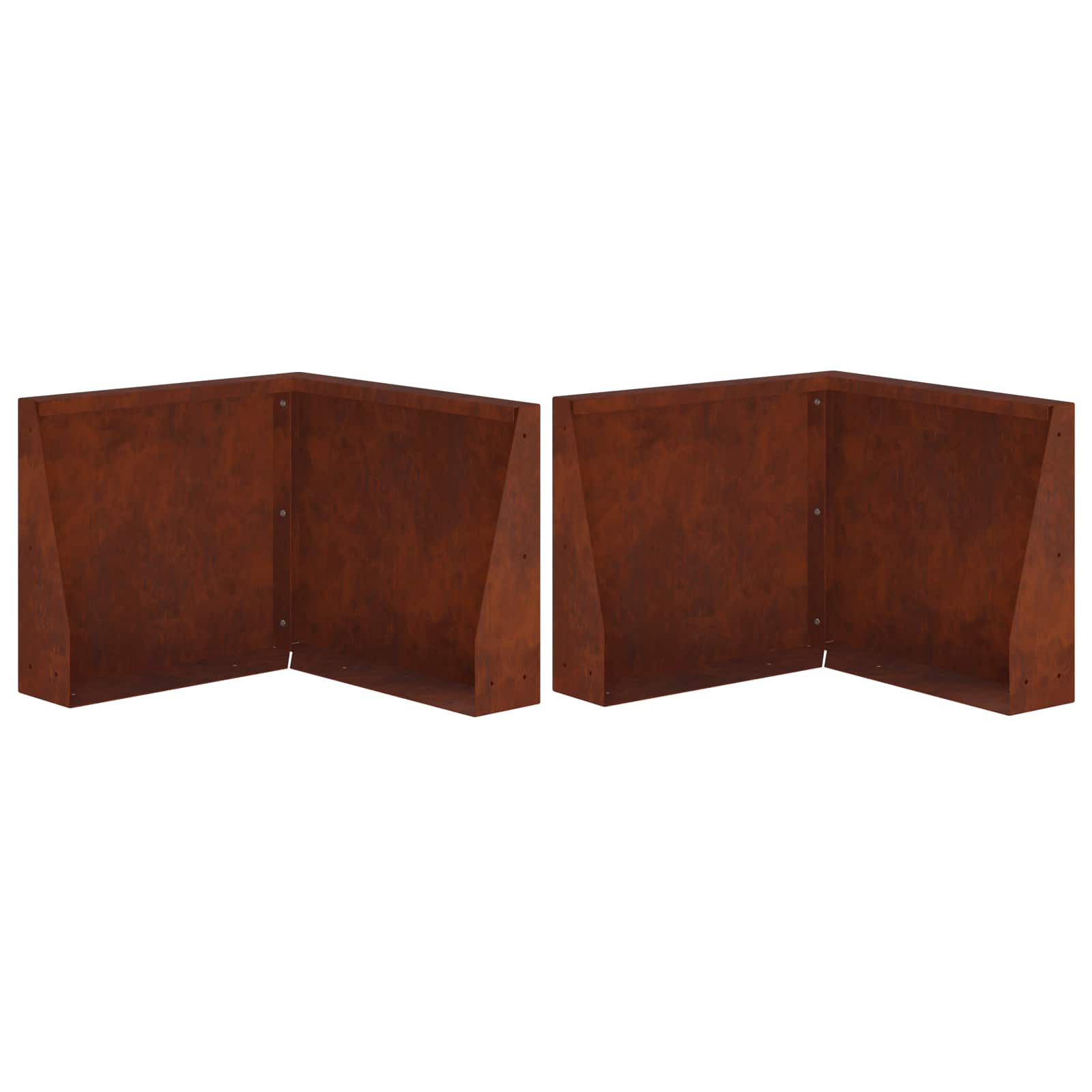 Keerwand 2 st 50 x 50 x 50 cm weervast staal Roestkleurig