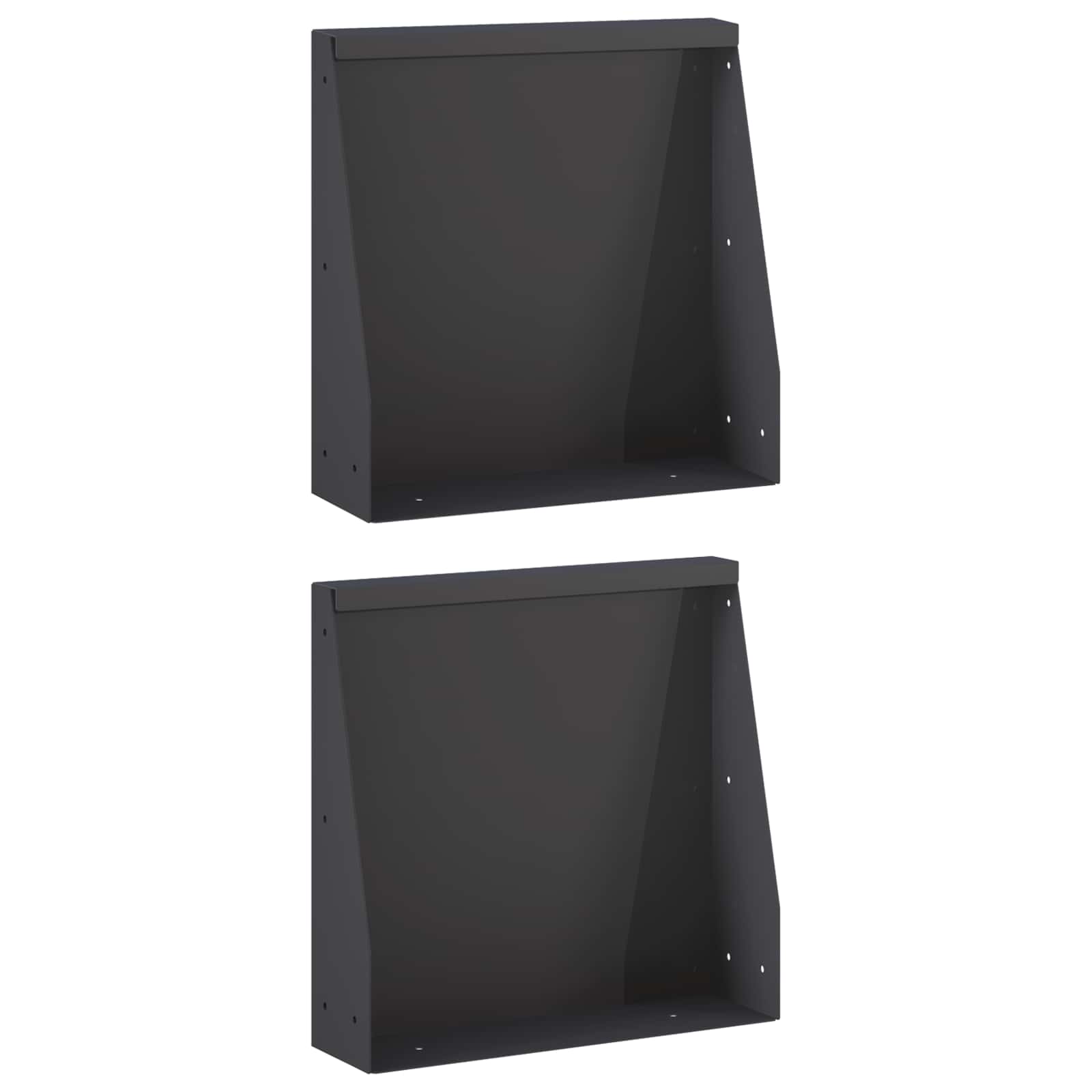 Keerwand 2 st 40 x 12 x 30 cm Staal Zwart
